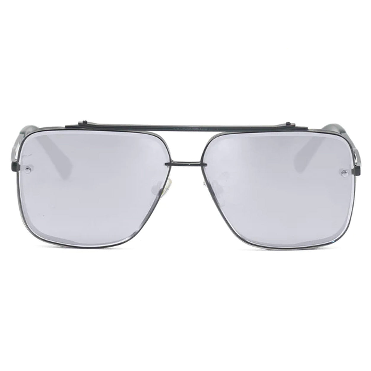 Bella Chrome Black Oversized Square Aviator Sunglasses for Women - Stylish UV Protection Shades for Driving, Beach & Outdoor Fashion
