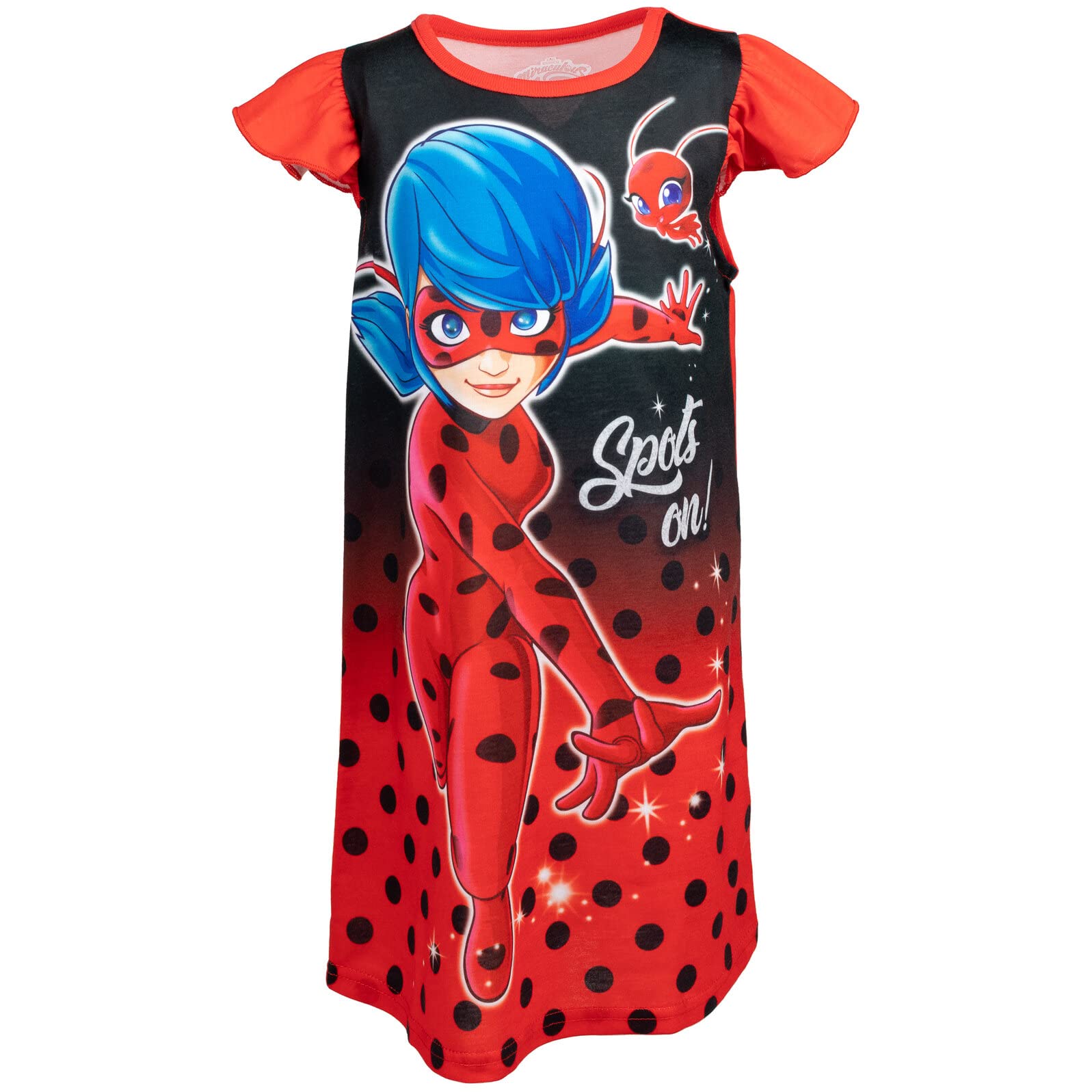 Miraculous Ladybug Girls Nightgown Pajamas Set - Soft Cotton Sleepwear for Toddler to Big Kid (2T-12) - Perfect for Bedtime, Sleepovers & Cozy Nights