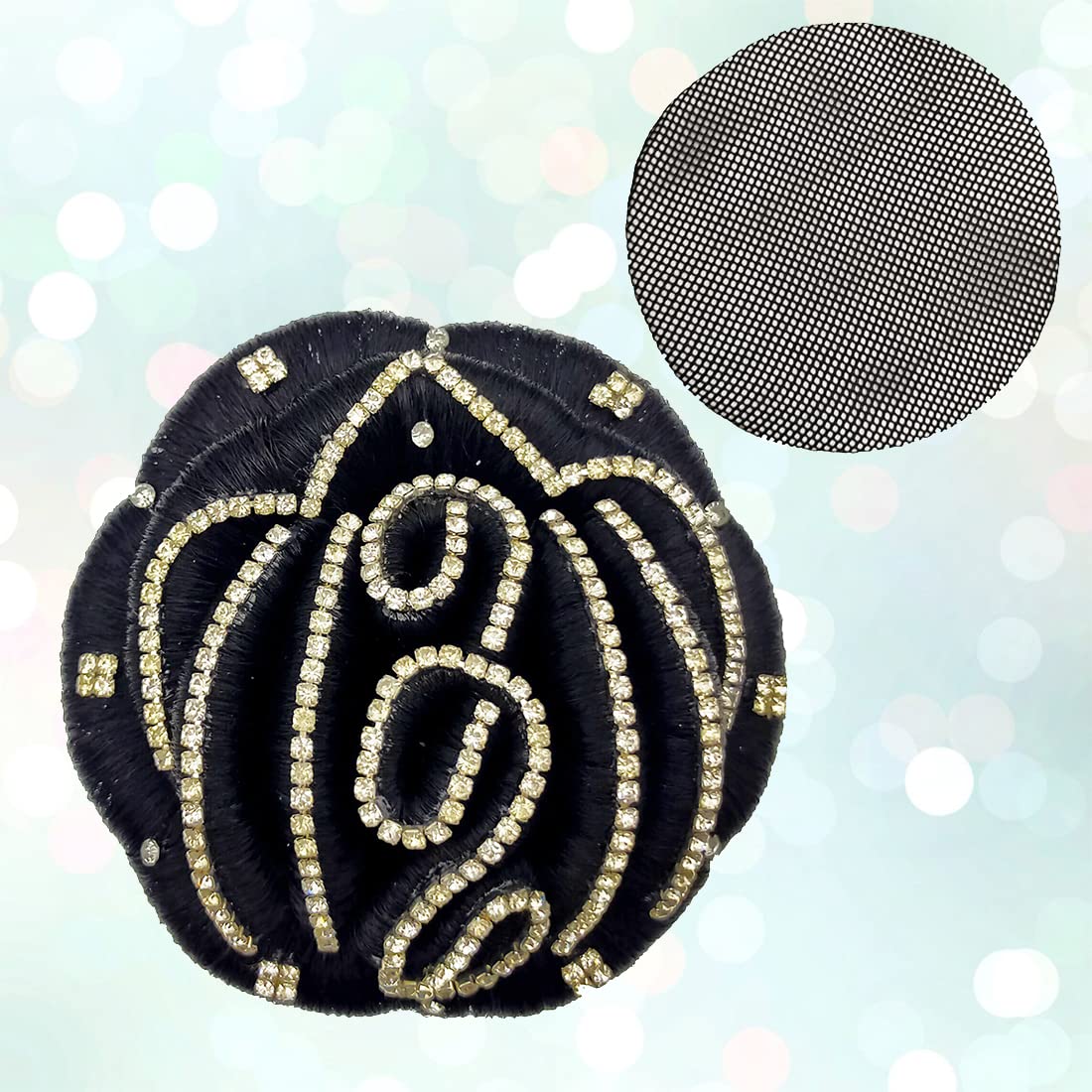 Jasmina Super Deluxe Hair Bun Maker | Premium Hair Accessories for Women | Plain Hair Donut & Net/Jali | Perfect for Updos, Weddings & Special Occasions