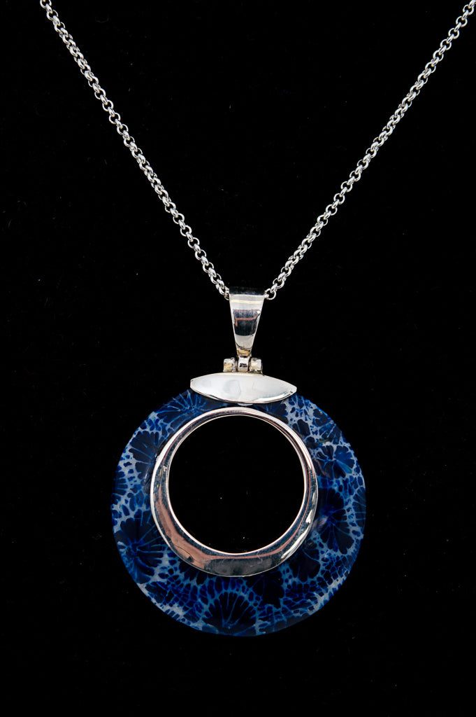 Blue Coral Pendant Necklace - Handmade Sterling Silver Jewelry for Women | Perfect Gift for Birthday, Anniversary & Beach Wedding