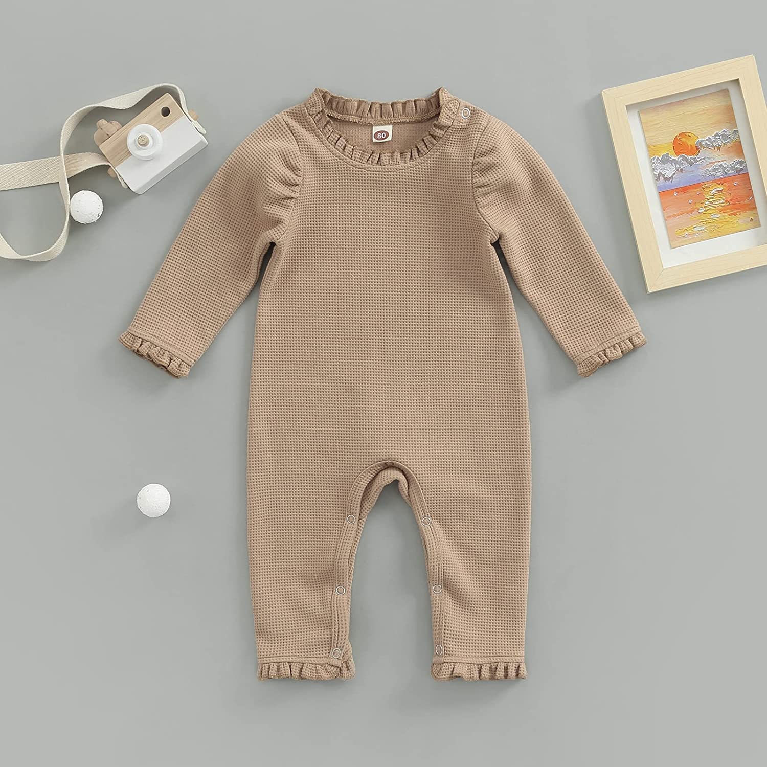 Adorable Newborn Baby Girl Bubble Romper Onesie - Soft Cotton Infant Jumpsuit Outfit for 0-3 Months | Perfect for Photoshoots, Baby Showers & Everyday Wear