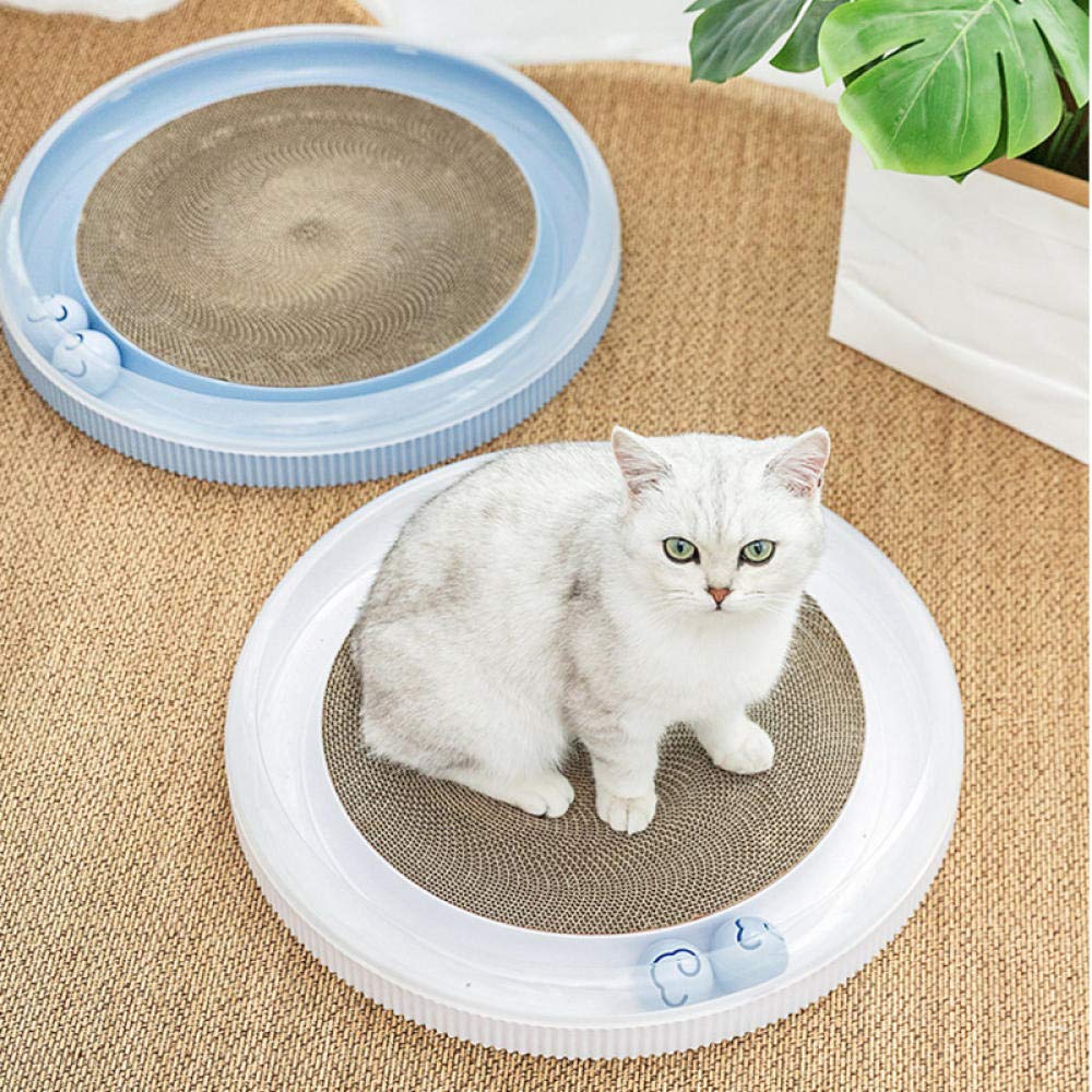 Premium Pink Round Cat Scratch Board - Large Corrugated Paper Cake Design Cat Scratcher for Nail Trimming & Furniture Protection (1 Piece) - Perfect for Living Rooms, Bedrooms & Cat Play Areas