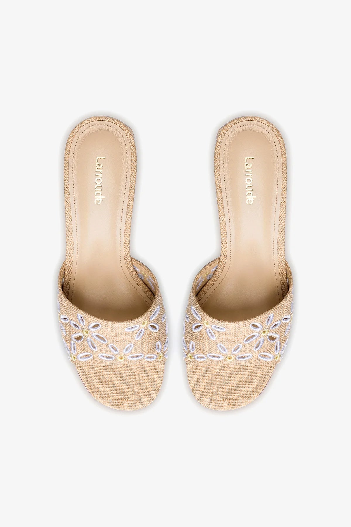 Brigitte Women's Beige Raffia Mule Sandals - Comfortable Summer Slide Shoes for Beach, Pool, and Casual Outings