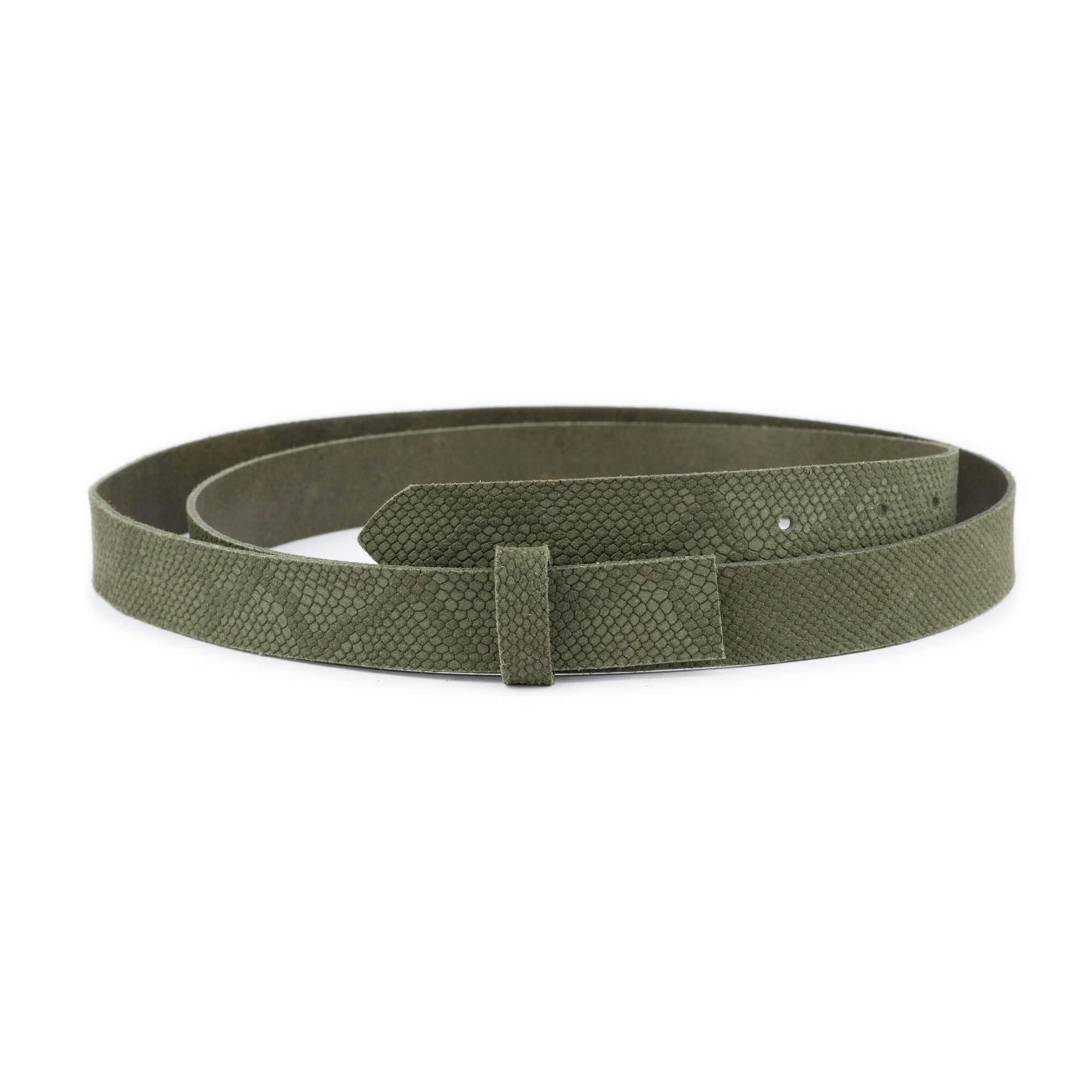2.5cm Olive Green Snake Embossed Leather Belt Strap for Dunhill Buckles - Premium Replacement Belt for Men's Fashion Accessories
