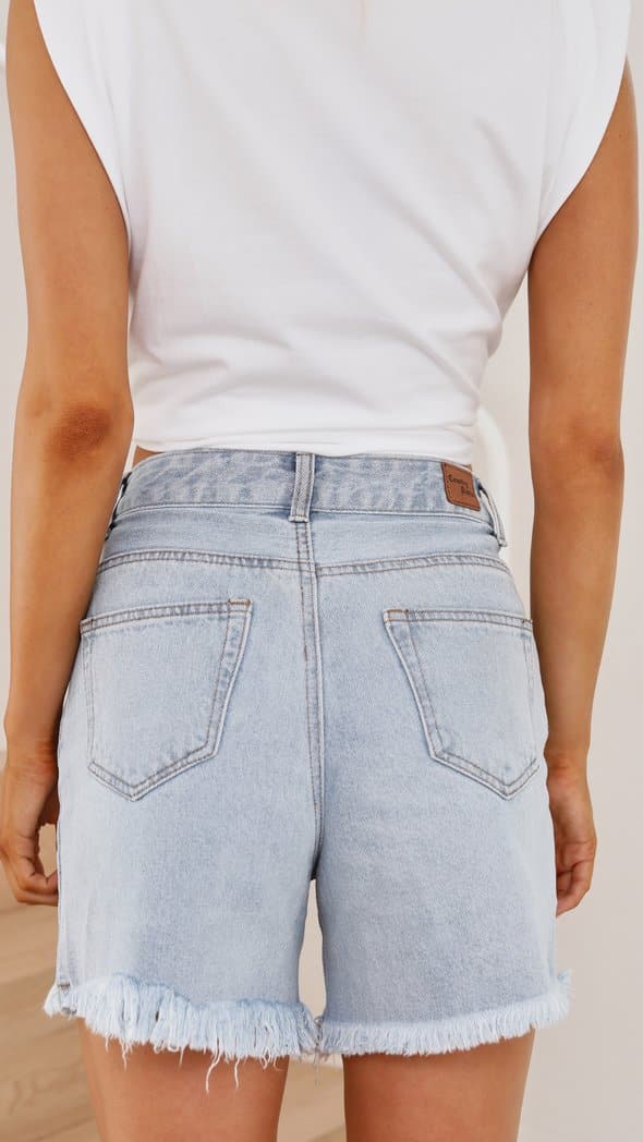 Stylish Harlow Denim Shorts for Women - High Waisted Comfort & Trendy Look | Perfect for Summer Outfits, Casual Wear & Beach Vacations