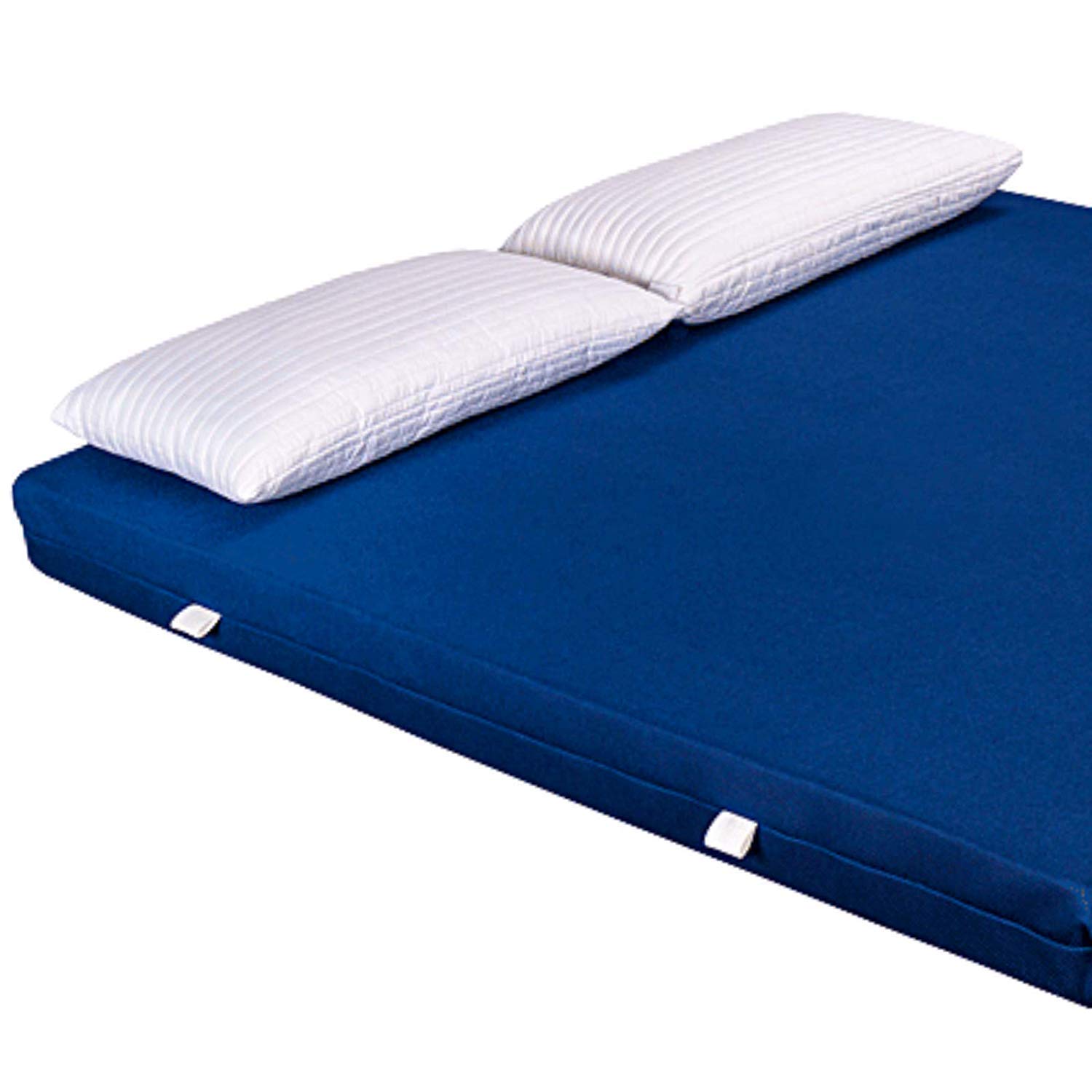 EvergreenWeb - 15cm High Density Foam Mattress 165x195cm with 2 Free Viscoelastic Pillows, Air Space Cover, Breathable Fabric, Orthopedic Support for All Beds - Blue | Perfect for Guest Rooms, Dormitories & Home Use