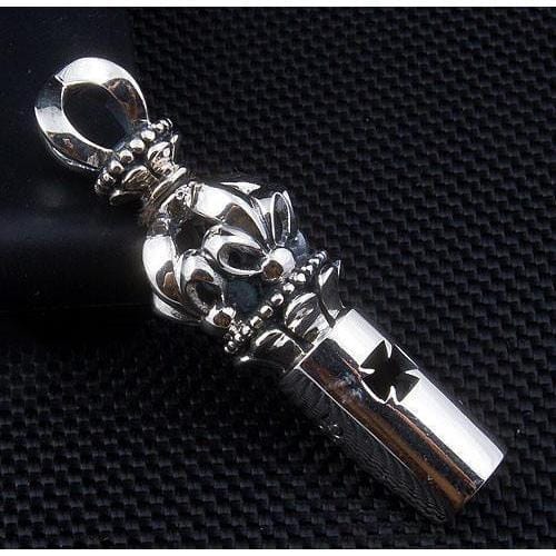Whistle Sterling Silver Medieval Pendant - Vintage Jewelry for Renaissance Fairs, LARP Costumes & Unique Gifts