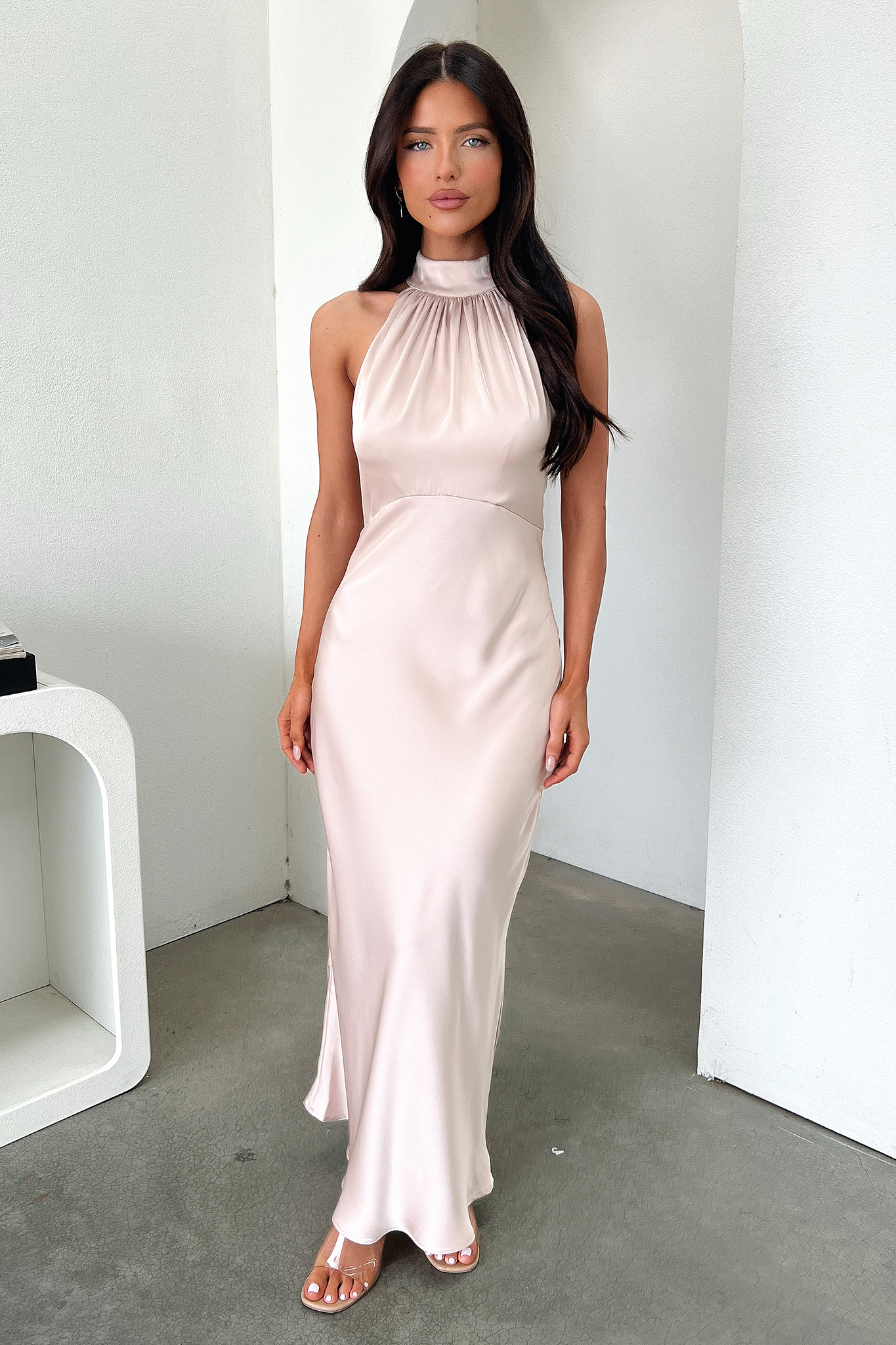 Daphne Dress Champagne - Elegant Women's Party Gown for Evening Events, Weddings & Special Occasions