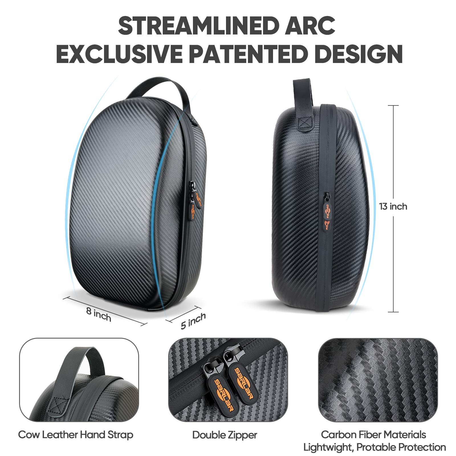 Premium Carbon Fiber Hard Carrying Case for Oculus Meta Quest 3S/Quest 3/Quest 2 - Protective Travel Storage Solution for VR Headset, Controllers & Official Accessories | Perfect for Gaming, Travel & Home Organization