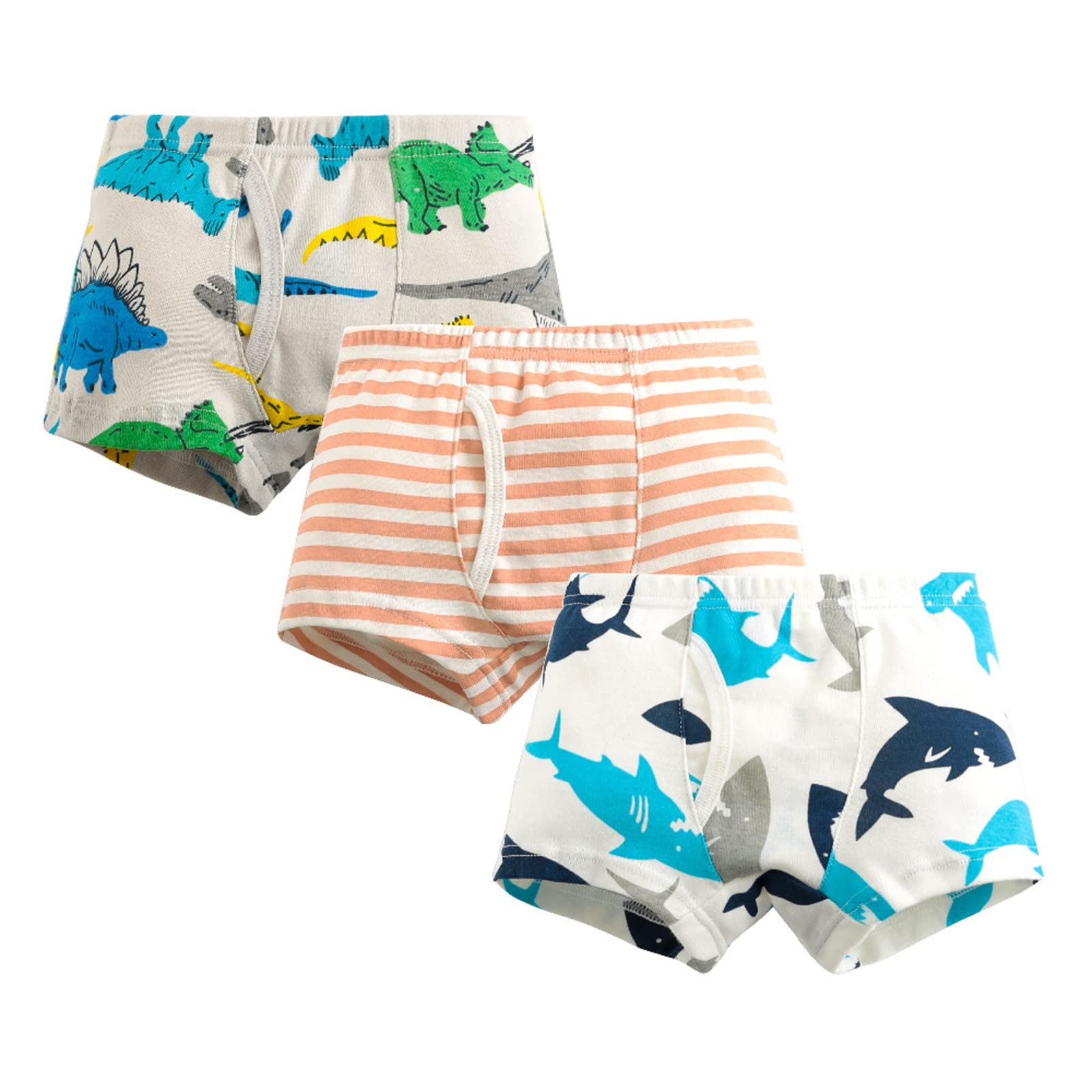 Boys' Cotton Boxer Briefs 3-Pack - Soft Toddler Underwear with Cute Prints | Comfortable for Playtime, Daycare & Sleep
