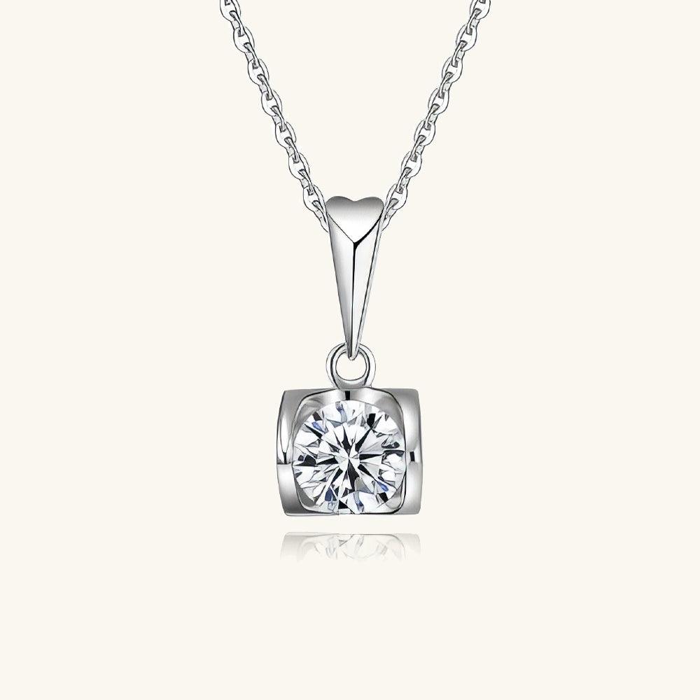 Angel's Kiss Moissanite Pendant Necklace for Women - Elegant 925 Sterling Silver Jewelry Gift for Valentine's Day, Anniversary & Special Occasions