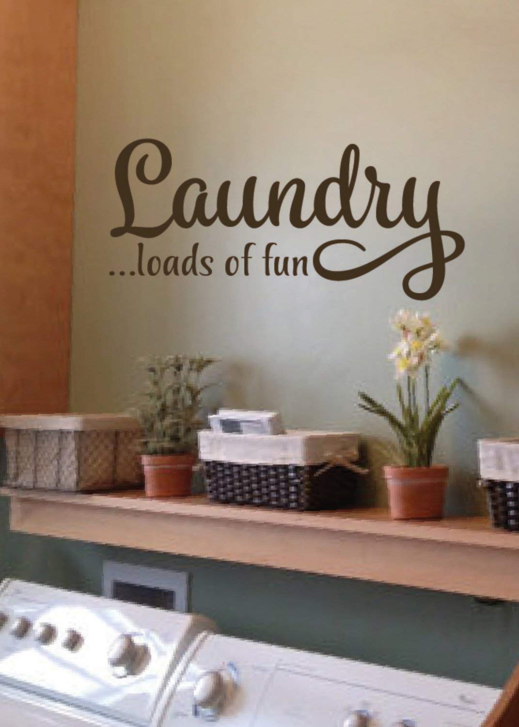 Funny Laundry Room Wall Decal - Loads of Fun Vinyl Sticker - Laundry Quote Decor Sign - Humorous Laundry Room Art - Perfect for Home, Apartment, or Laundromat Decoration