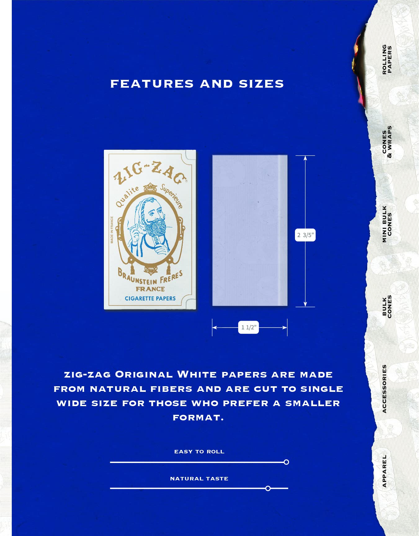 Zig Zag Original White Rolling Papers - 70mm, 48 Booklets (32 Sheets Each) | Premium Slow Burn & Consistent Seal | Perfect for Rolling Cigarettes, Joints & Herbs | Natural Rolling Papers for Smooth Smoking Experience
