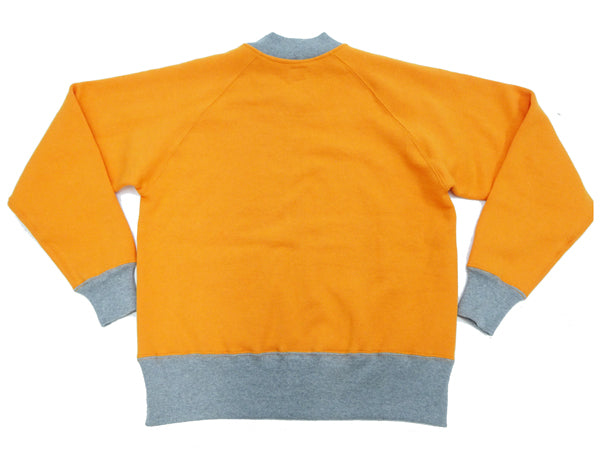 TOYS McCOY Men's Casual Full Zip Sweatshirt - No Hood Rib Panel Design (TMC2464) in Orange & Ash Gray | Perfect for Everyday Wear & Outdoor Activities
