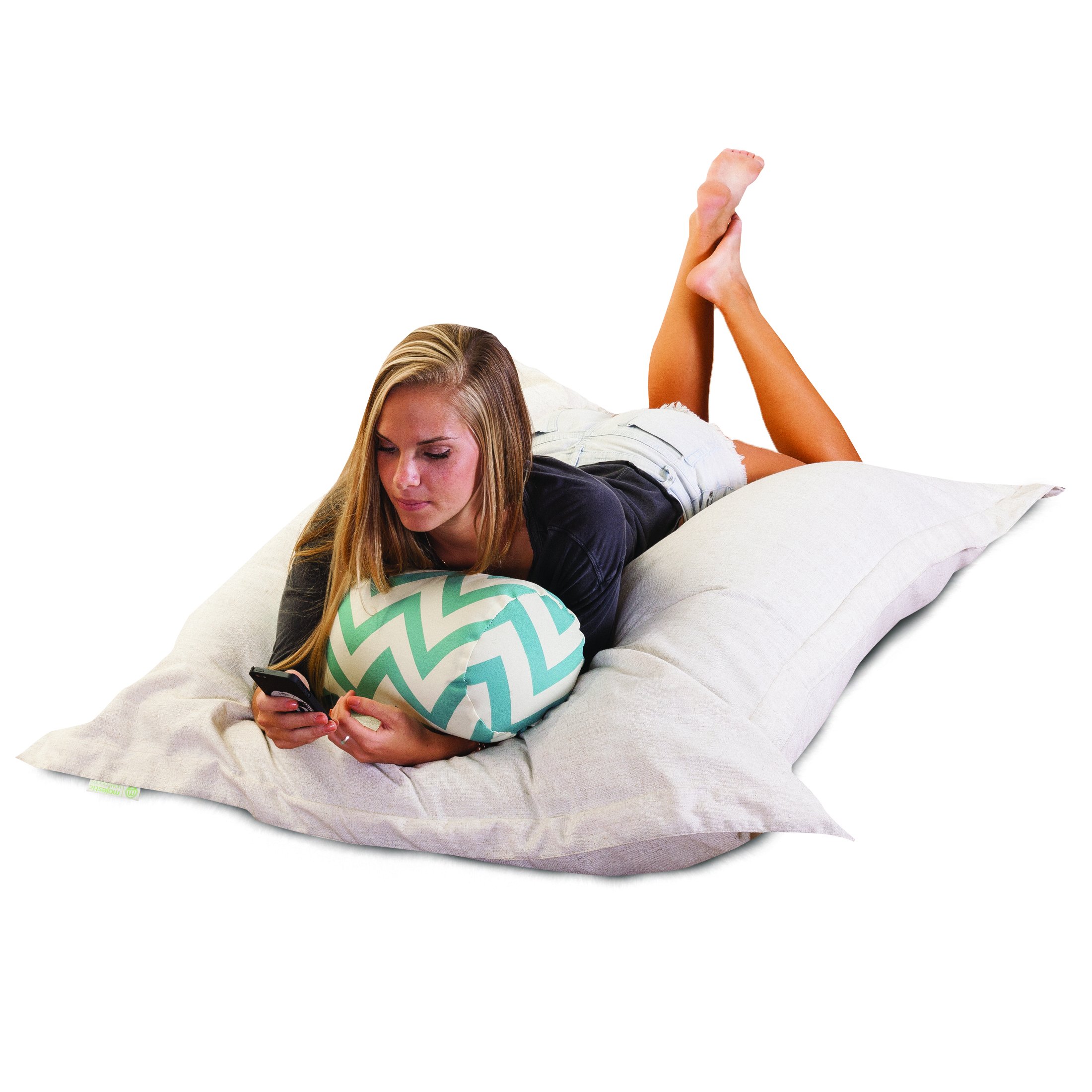Majestic Home Goods Wales Floor Pillow - Soft & Comfortable Large Cushion for Living Room, Bedroom, Yoga & Meditation - Magnolia Pattern Home Decor