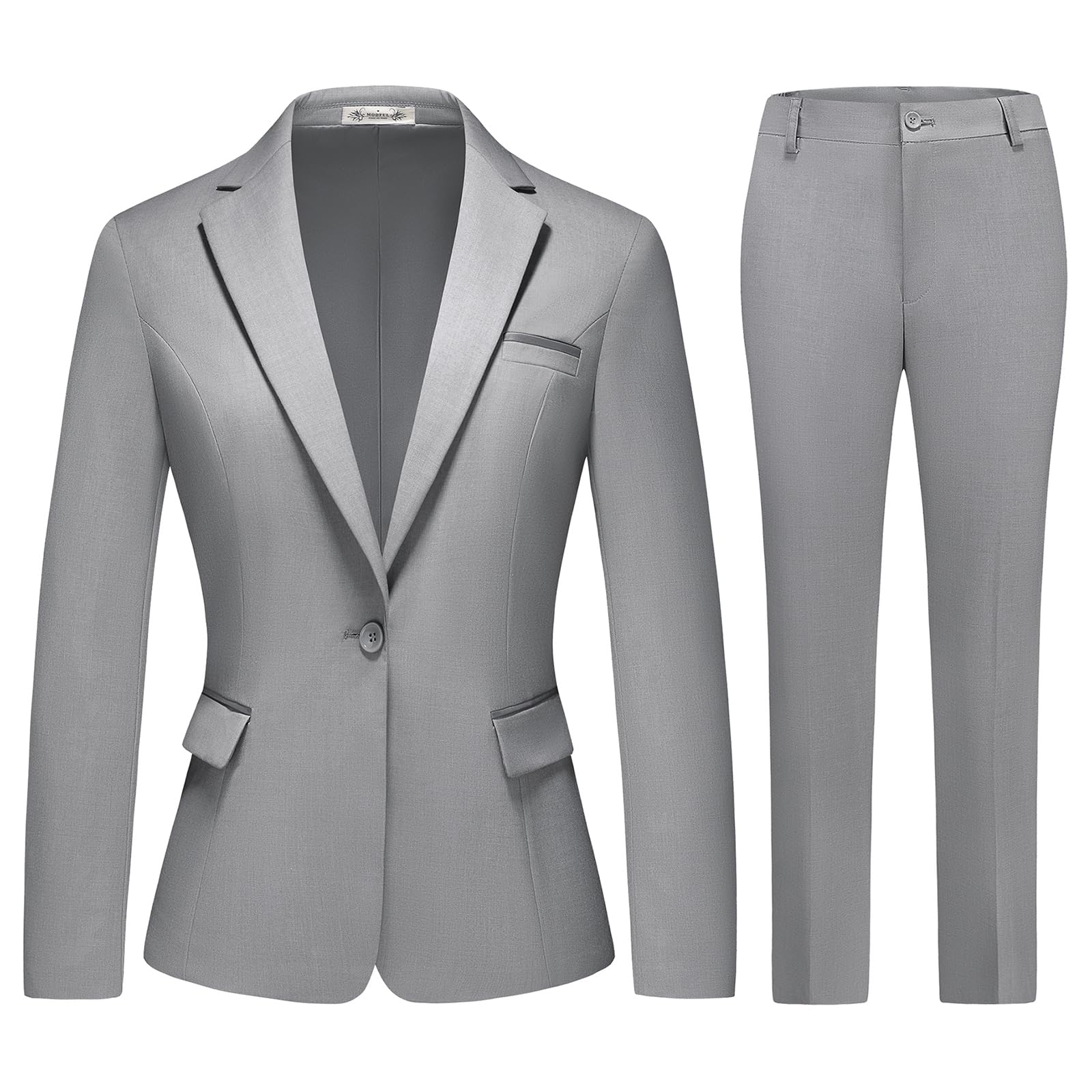 Professional Women's 2-Piece Pant Suit Set - MODFUL Business Office Work Attire for Women | Formal Workwear, Job Interviews & Corporate Events