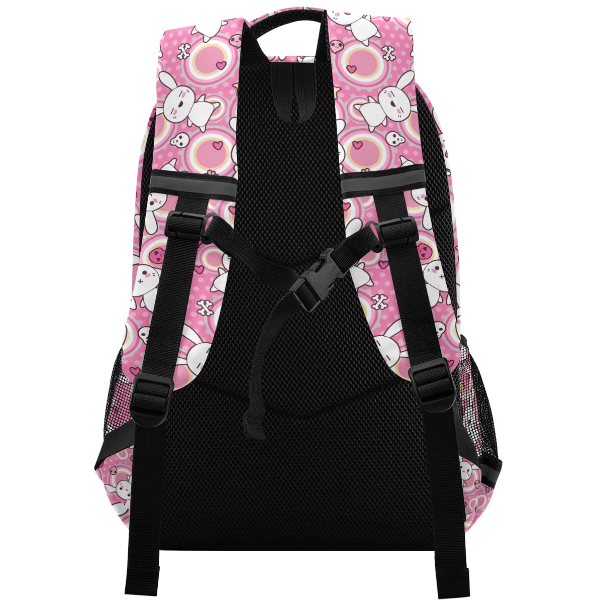 **MNSRUU Cute Doodle Kawaii Rabbit Laptop Backpack for School, Travel & Hiking - Adjustable Chest Strap, Lightweight Rucksack for Boys & Girls - Perfect for College, Work & Outdoor Adventures**