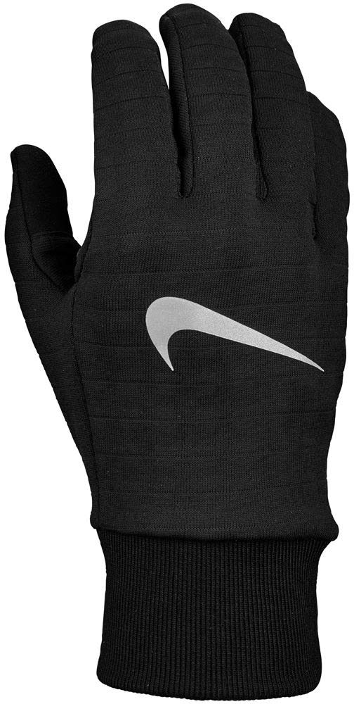 Nike Men's Sphere 3.0 Running Gloves - Black/Silver, Large Size | Winter Running Gloves for Cold Weather & Outdoor Sports | Perfect for Jogging, Hiking & Training