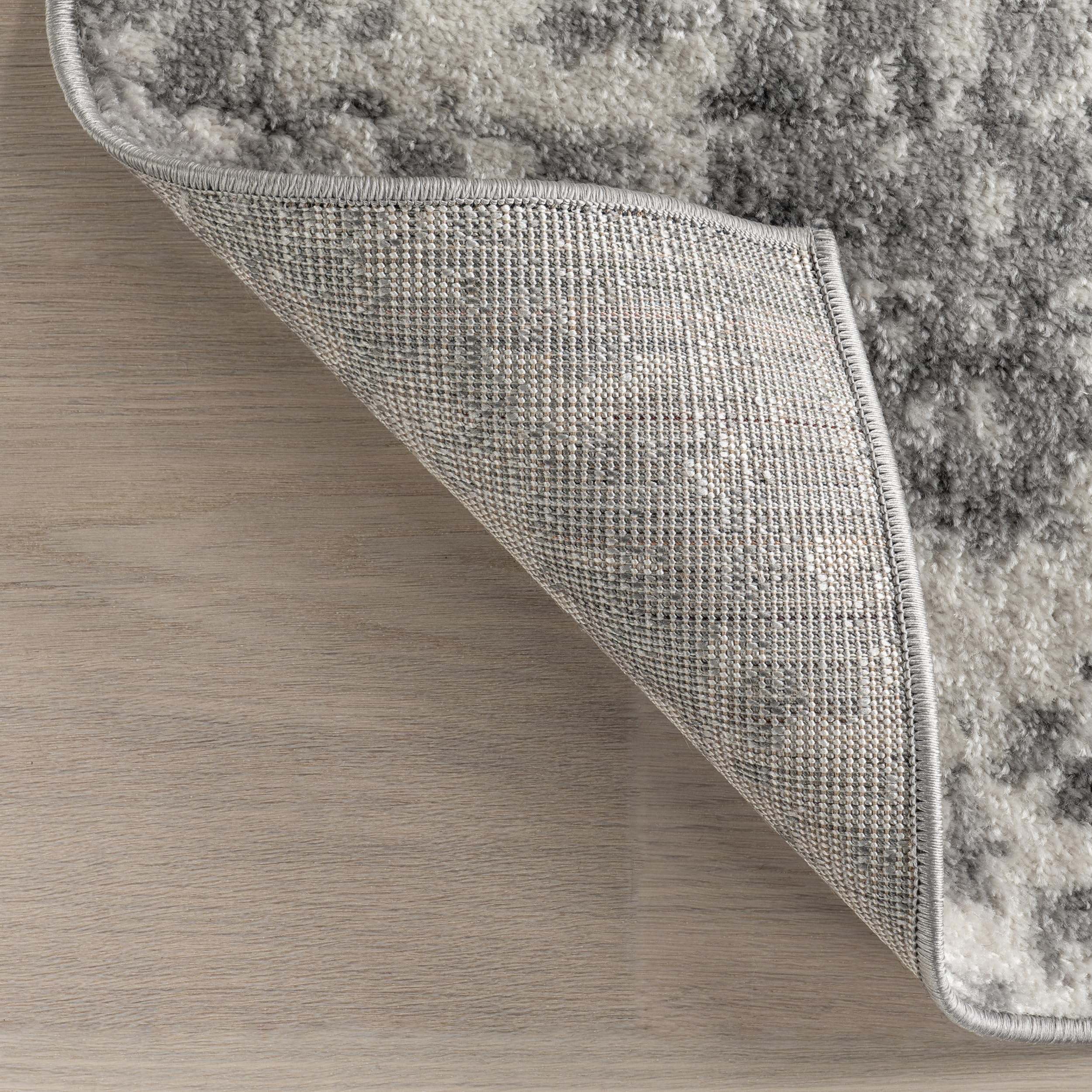 nuLOOM Deedra Modern Abstract Round Area Rug - 6' Grey & Ivory Contemporary Rug for Living Room, Bedroom, Dining Room & Kitchen | Soft & Durable Home Decor for Modern Spaces