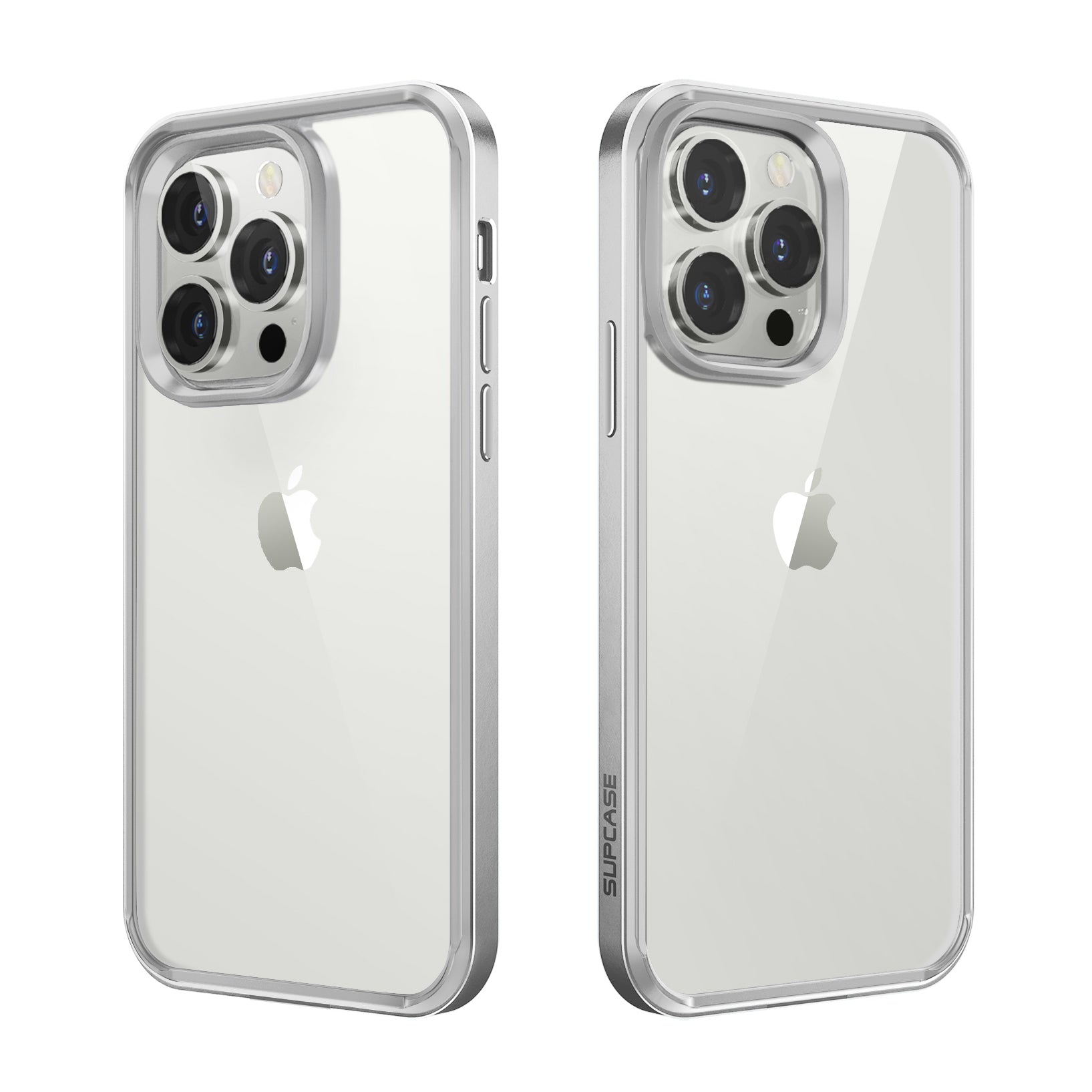 Apple iPhone 13 Pro Max 6.7 Inch Unicorn Beetle Edge Protective Case with Built-in Screen Protector - Clear Silver | Shockproof Slim Cover for Work, Travel & Outdoor Activities