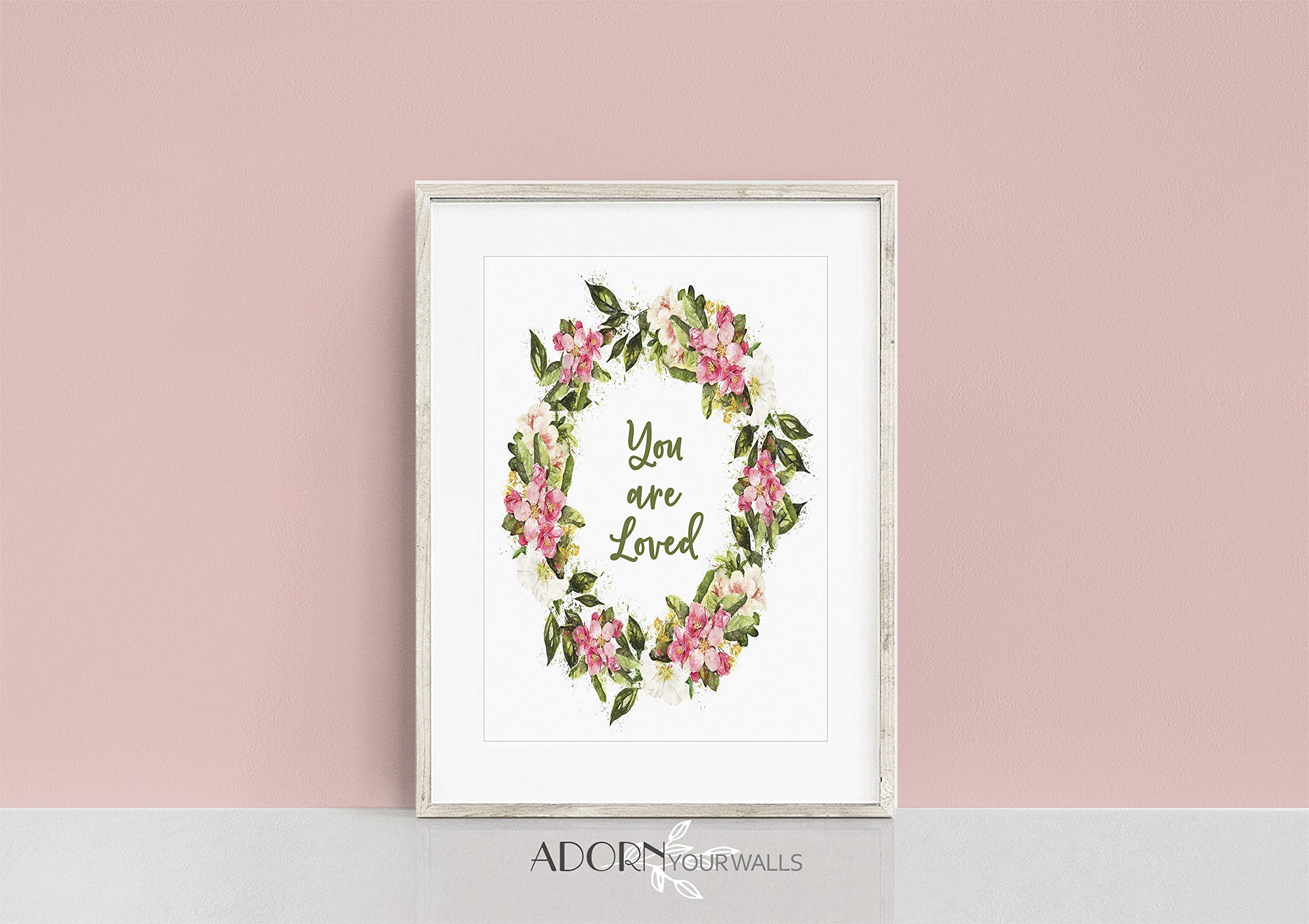 Baby Girl Nursery Wall Art - Pink Floral Motivational Quote Print for Kids & Teen Girls Room Decor - 8x10 UNFRAMED - Perfect for Bedroom, Playroom & Nursery Decorations
