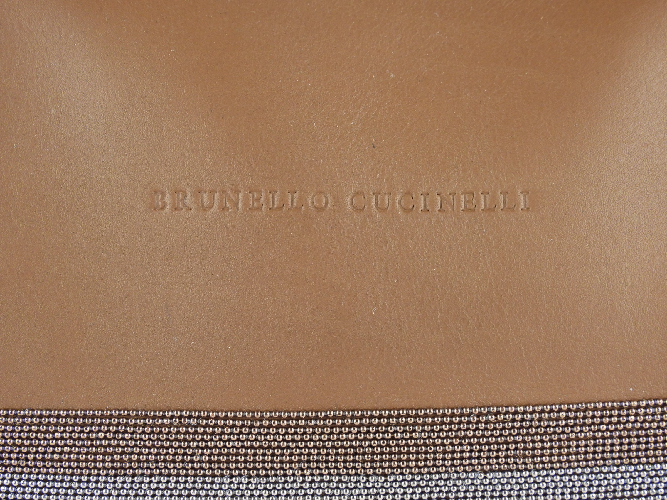 Brunello Cucinelli Brown Leather Monili Bead Two-Way Tote Bag for Women - Luxury Designer Handbag for Work, Travel & Everyday Use