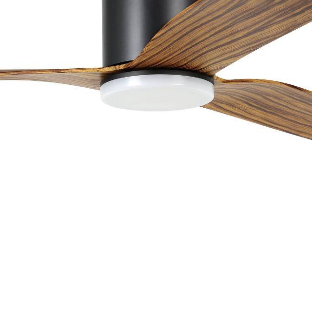 Eglo Iluka 60 Inch DC Ceiling Fan with 18W LED Light - 3 Color Changing Blades - Black Wood Finish - Perfect for Bedroom, Living Room & Outdoor Patio