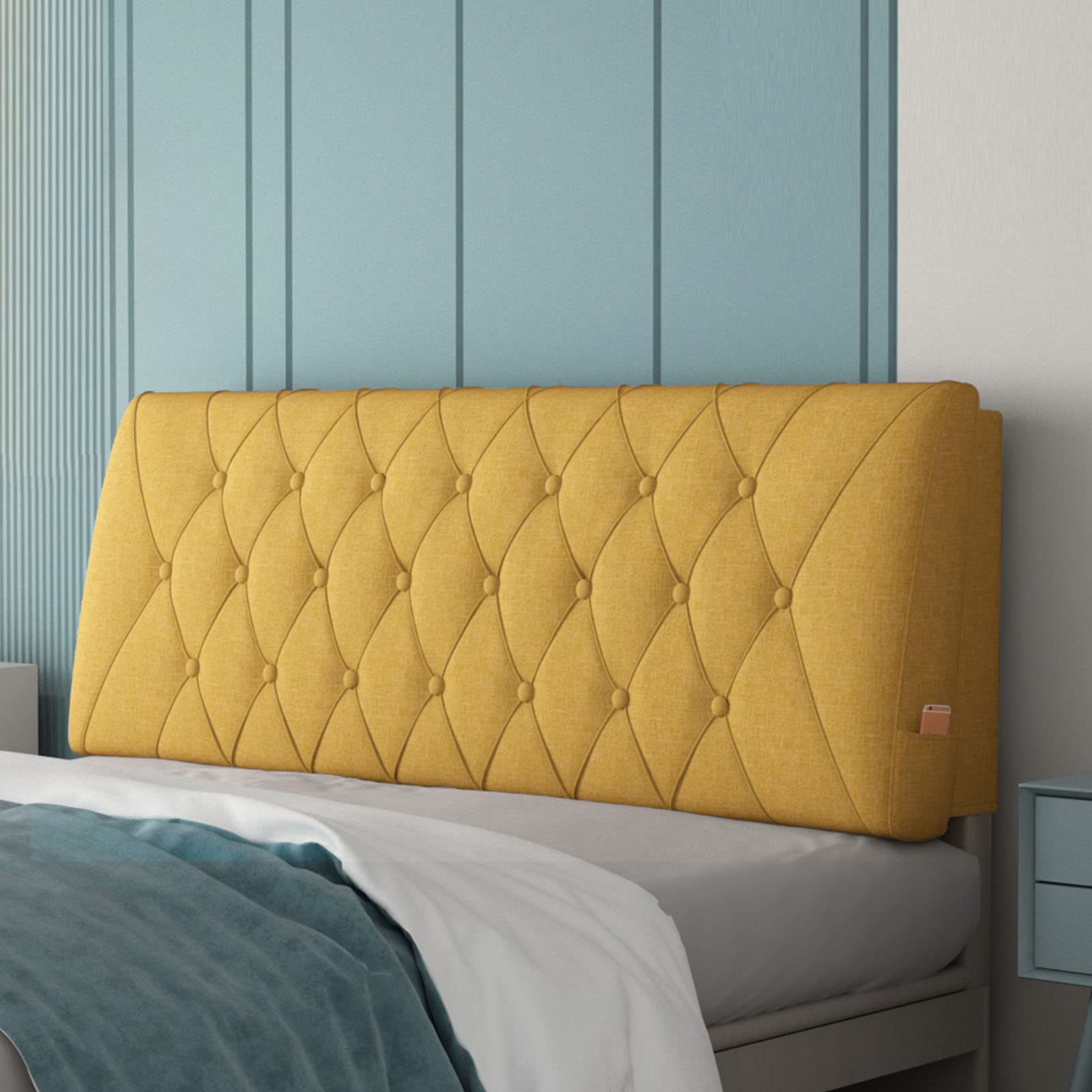 **Soft Lumbar Support Headboard Cushion with Removable Cover - 63