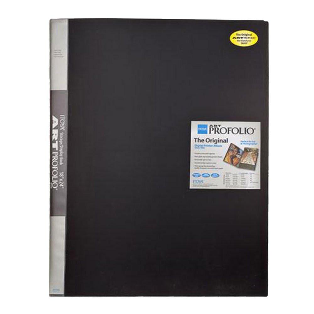 ITOYA 18x24 Inch Original Art Profolio Presentation Book - Professional Portfolio for Artists, Photographers, Documents (6-Pack) with Scrapbooking Stickers - Includes 4 Pages of Emojis, Quotes & Letters - Perfect for Art Shows, Photography Portfolios, School Projects & Creative Presentations