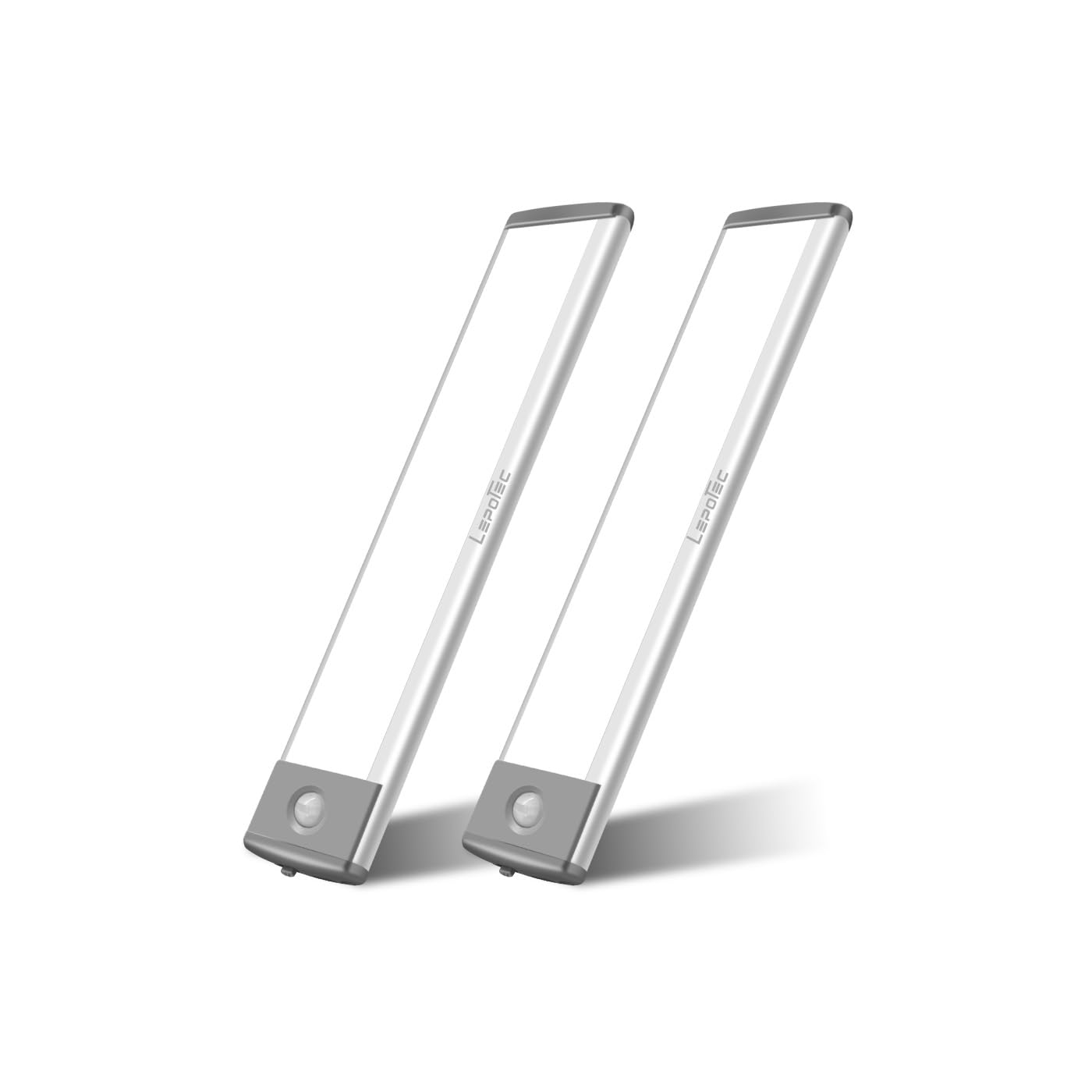 LEPOTEC 30 LED Under Cabinet Lighting with Motion Sensor - 1800mAh Rechargeable Battery Operated Closet Lights, Wireless Pantry Lights for Kitchen, Wardrobe, Nursery (2 Pack) - Perfect for Dark Spaces & Nighttime Use