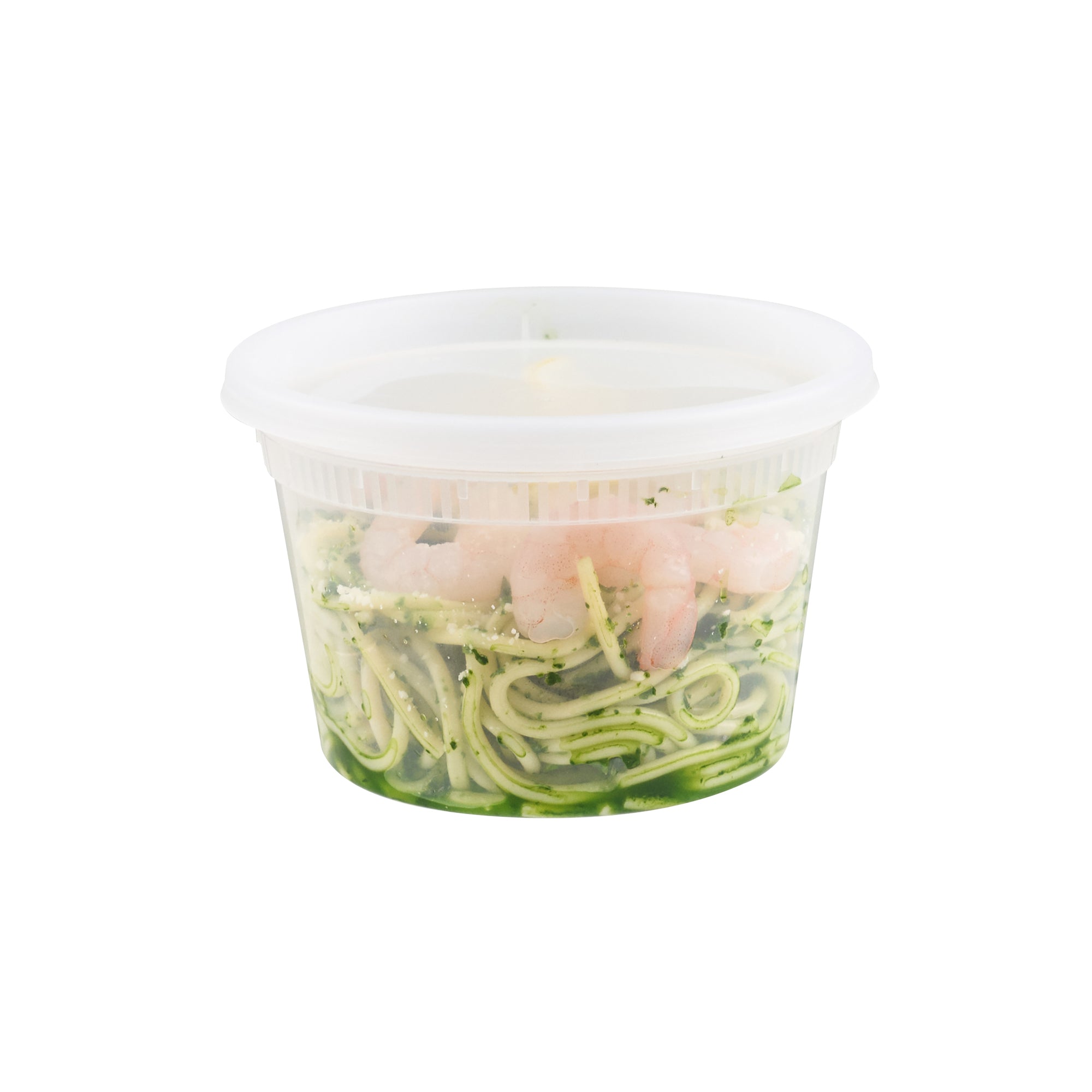 16 oz Round Clear Plastic Soup Containers with Lids - Microwave Safe, 4.5