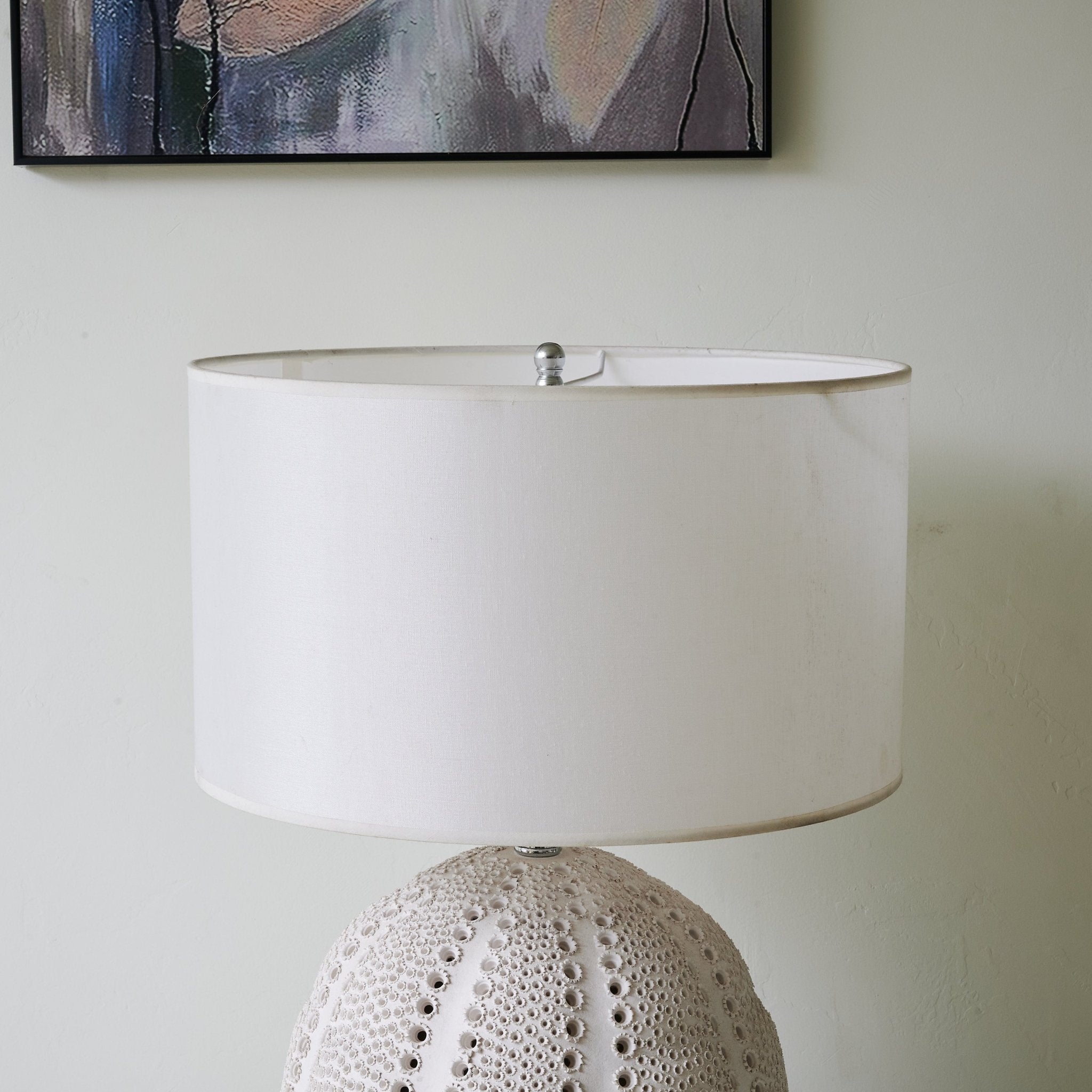 Urchin Textured Ceramic Table Lamp - Modern Home Decor for Living Room, Bedroom & Office - Soft Ambient Lighting for Cozy Spaces