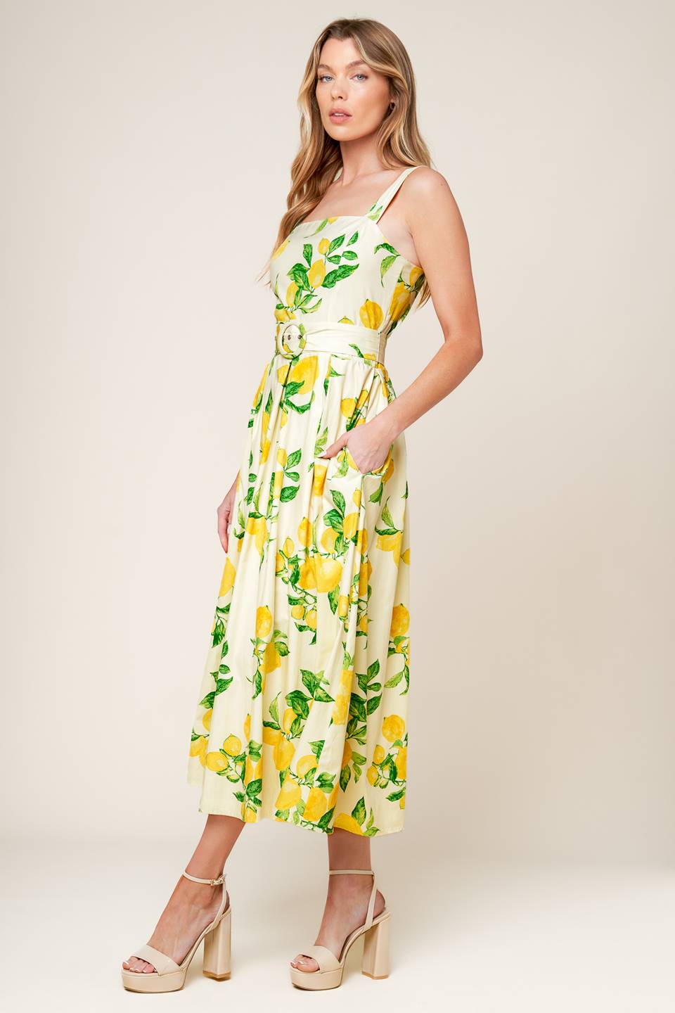 LEMONADE PERFECTION MIDI DRESS - Flowy Summer Dress for Women, Perfect for Beach Vacations & Date Nights
