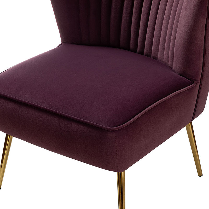 Lola Velvet Side Chair - Modern Upholstered Accent Chair for Living Room, Bedroom & Office - Soft Velvet Fabric with Sturdy Wooden Legs - Perfect for Dining, Lounge & Home Decor