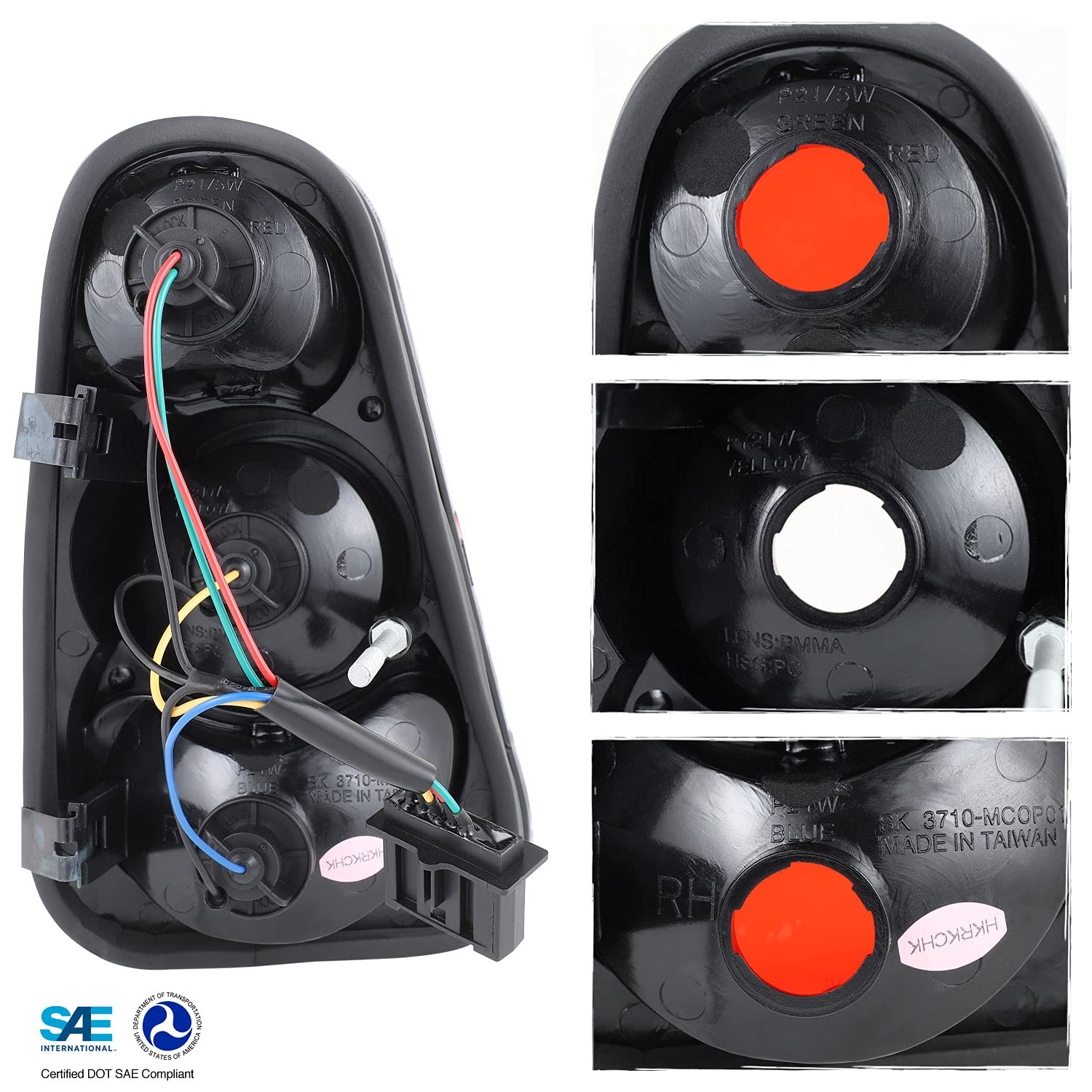AKKON Black Tail Lights Pair for 2002-2006 Mini Cooper Hatchback & 2005-2008 Mini Cooper Convertible - Upgrade Your Car's Rear Style for Night Driving & Enhanced Visibility