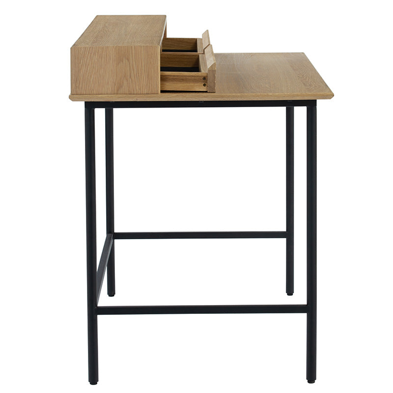 DOVER Study Desk 120cm - Natural & Black Home Office Desk for Students & Professionals - Perfect for Small Spaces & Remote Work