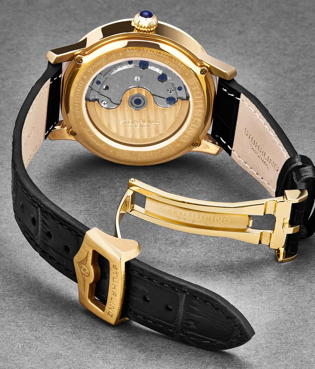 22mm Genuine Leather Watch Strap with Stainless Steel Deployant Buckle - Compatible with Most Watches - Perfect for Dress, Business & Casual Wear