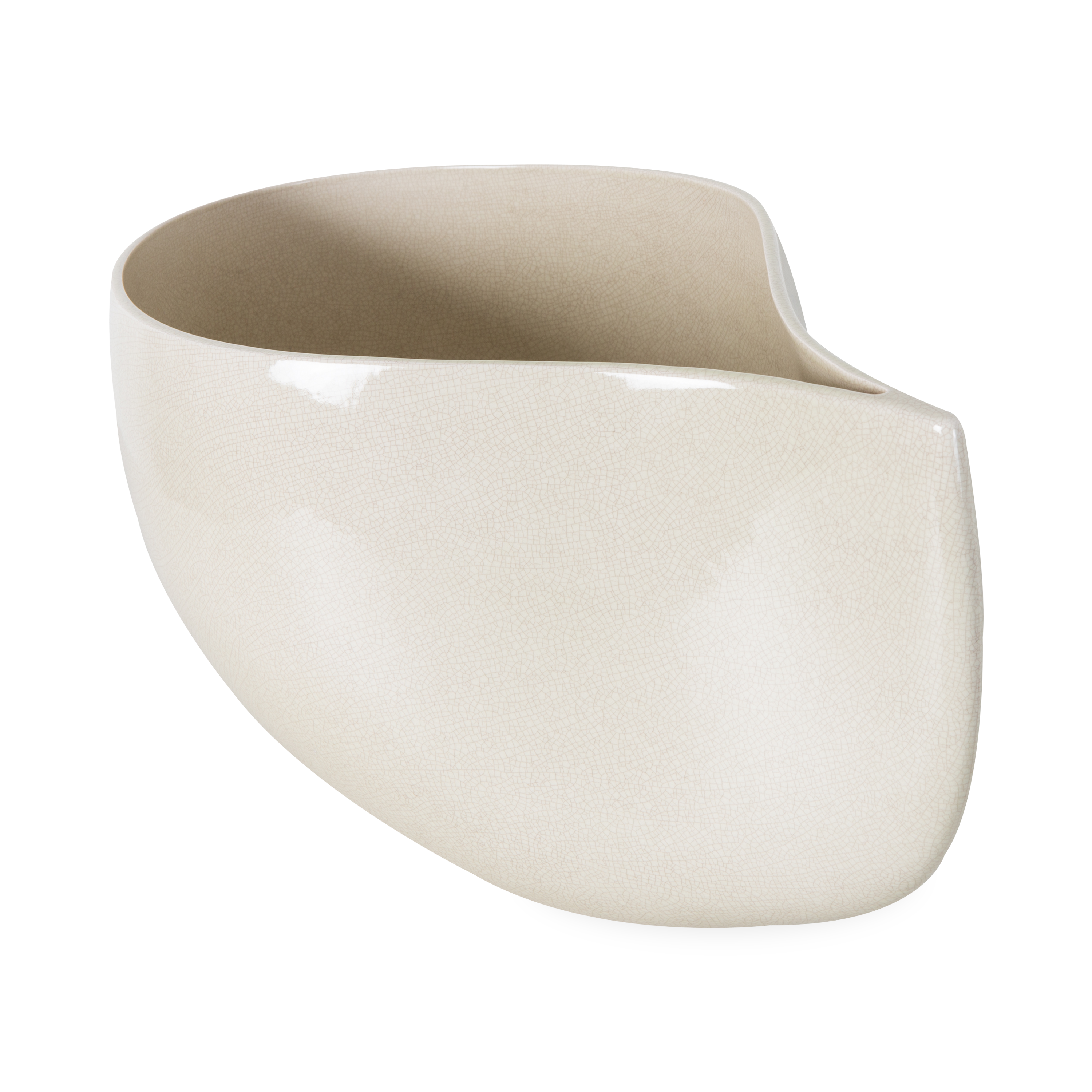 Handmade Crackle Glaze Teardrop Bowl - Ceramic Serving Bowl for Soup, Salad & Dessert - Elegant Home Decor & Gift Idea for Kitchen & Dining