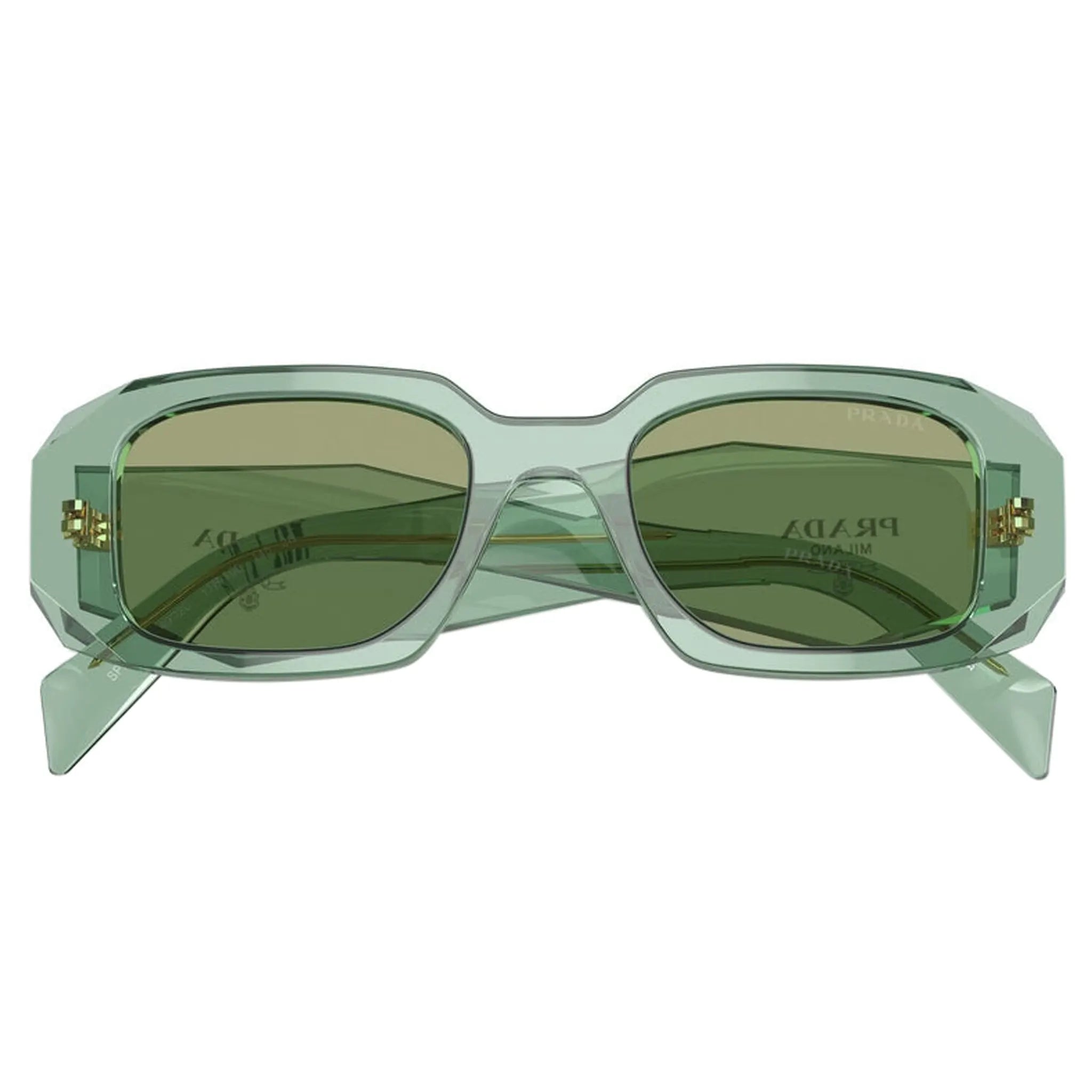 Prada PR 17WS 11R10E Transparent Sage Sunglasses for Women - Luxury Designer Shades for Summer, Beach & Outdoor Activities