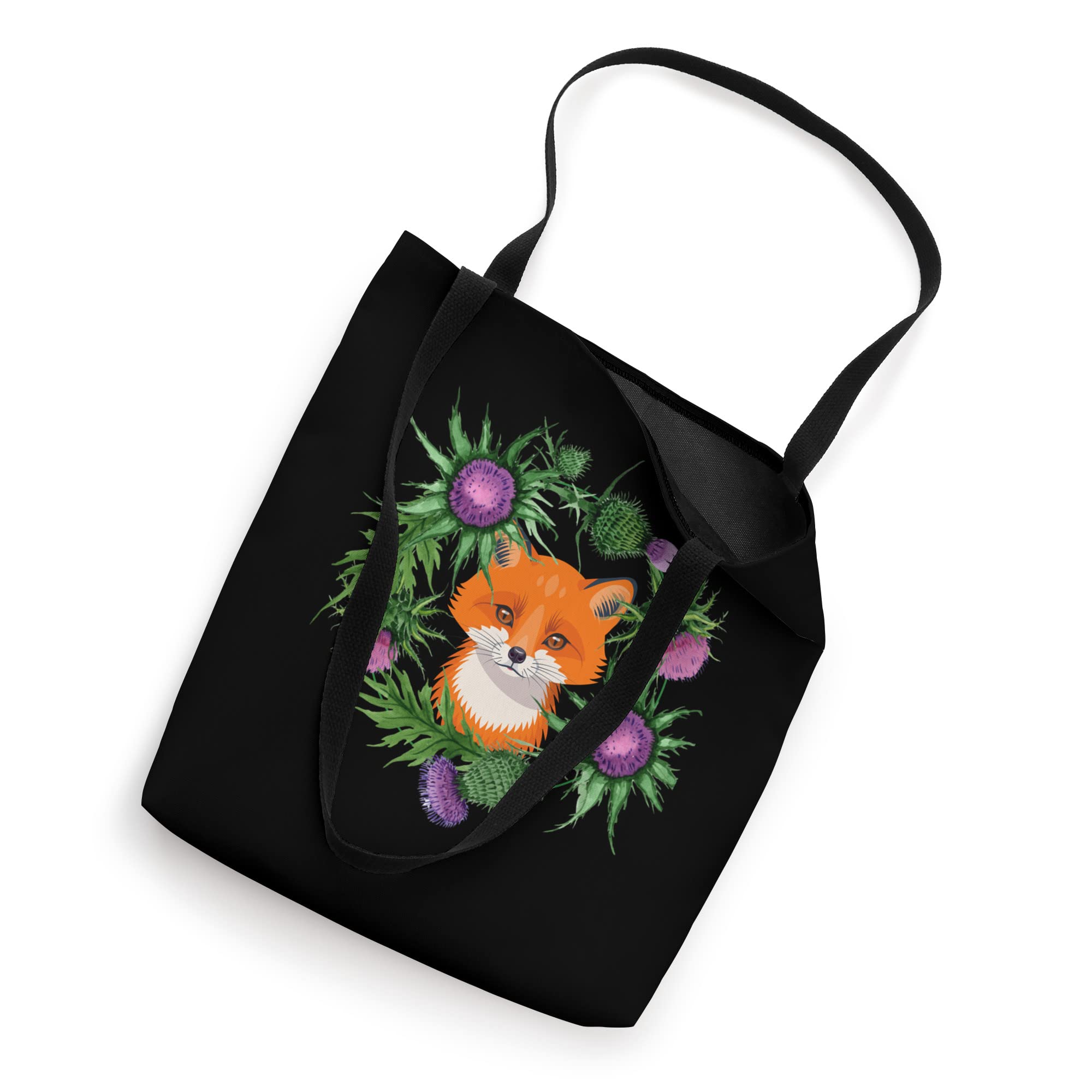 Stylish Fox in the Thistles Canvas Tote Bag - Eco-Friendly Reusable Shopping Bag for Women, Perfect for Groceries, Beach & Daily Use