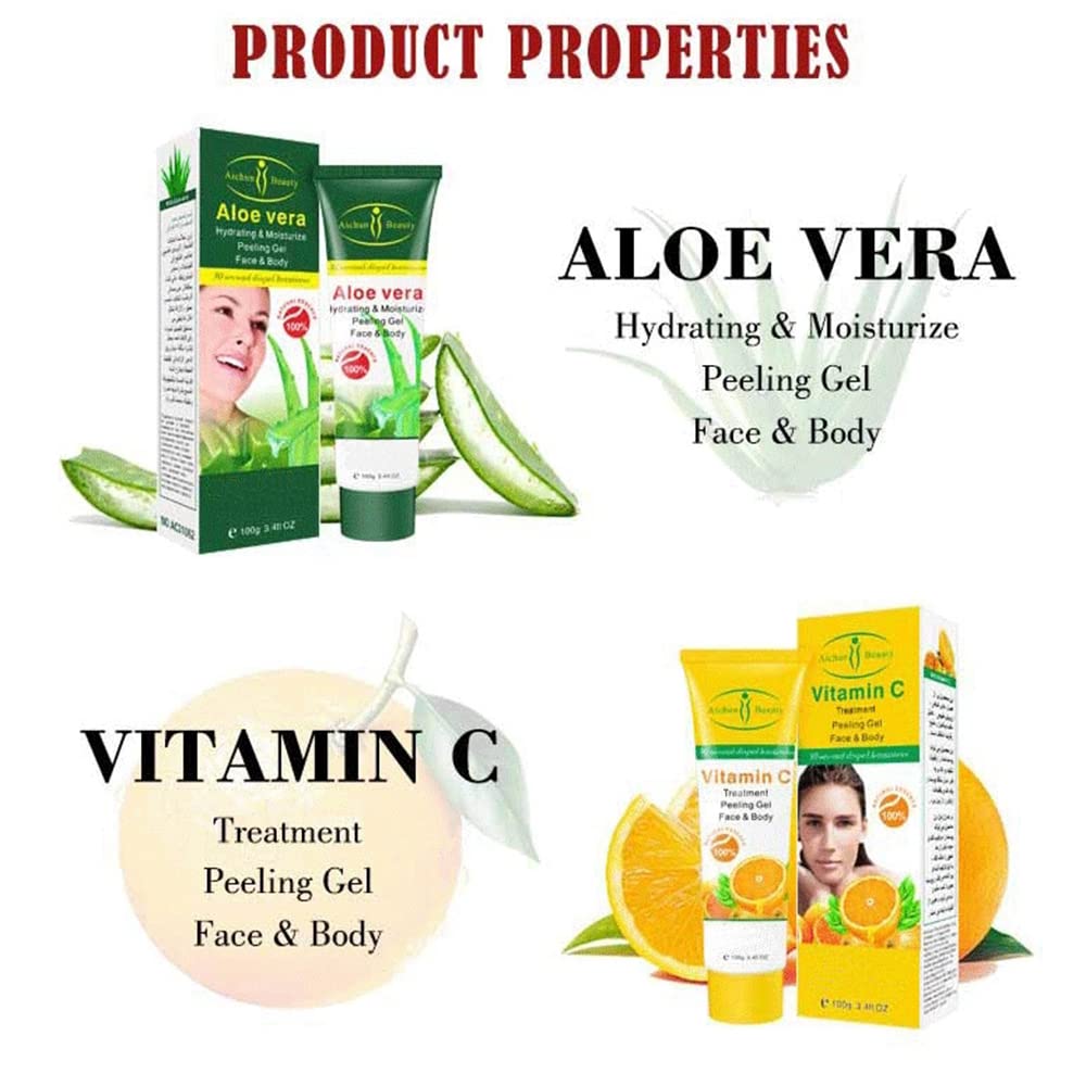 Aichun Beauty Milk Exfoliating Gel Cream 100g - Dead Skin Facial & Body Scrub with Aloe Vera for Smooth, Radiant Skin | Perfect for Daily Skincare & Spa Treatments