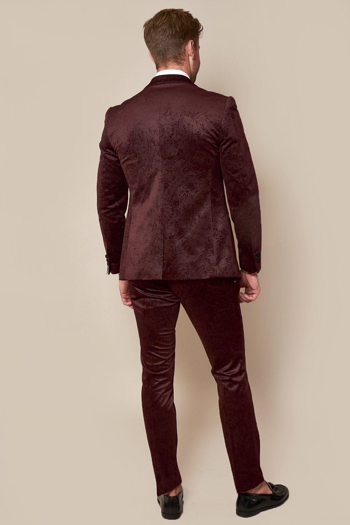 Fred Fenerbahçe Brazil Footballer Simon Wine Velvet Suit - Perfect for Gala Events, Weddings & Formal Occasions