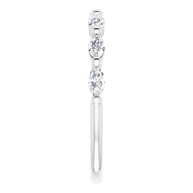 0.70 Carat East West Marquise Diamond Shared Prong Wedding Band - Elegant Stackable Ring for Bridal Sets, Anniversary Gifts & Everyday Wear
