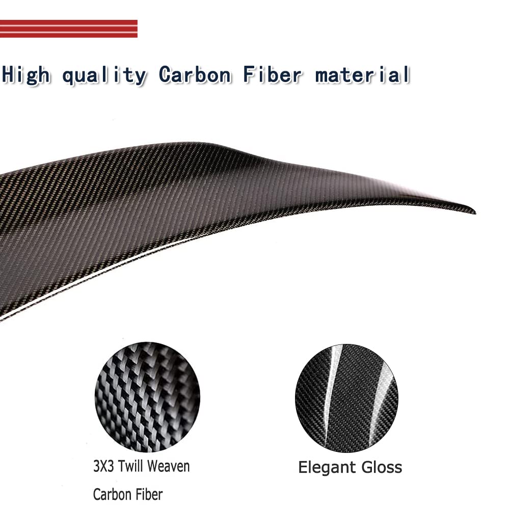 Carbon Fiber Trunk Spoiler for Mercedes Benz C Class W205 C205 Coupe 2014-2019 | C180 C200 C250 C300 C350 C63 C43 AMG | High Kick Rear Wing Lip | Enhances Aerodynamics & Sporty Look | Perfect for Street Racing & Car Shows