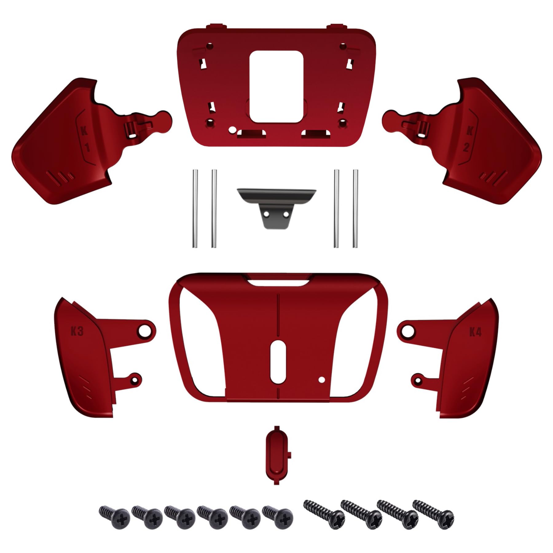 eXtremeRate K1 K2 K3 K4 Back Buttons for PS5 Controller - Replacement Tasti Posteriori for Rise4 Remap Kit (Scarlet Red) - No Remap Board/Cables/Case - Perfect for Competitive Gaming & FPS Shooters