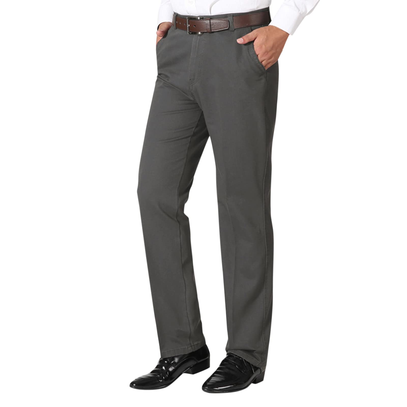 TTQVQ Men's Slim Fit Cargo Pants with Zipper Fly & Multiple Pockets - Comfortable Casual Work Pants for Daily Wear, Outdoor Activities & Office Use