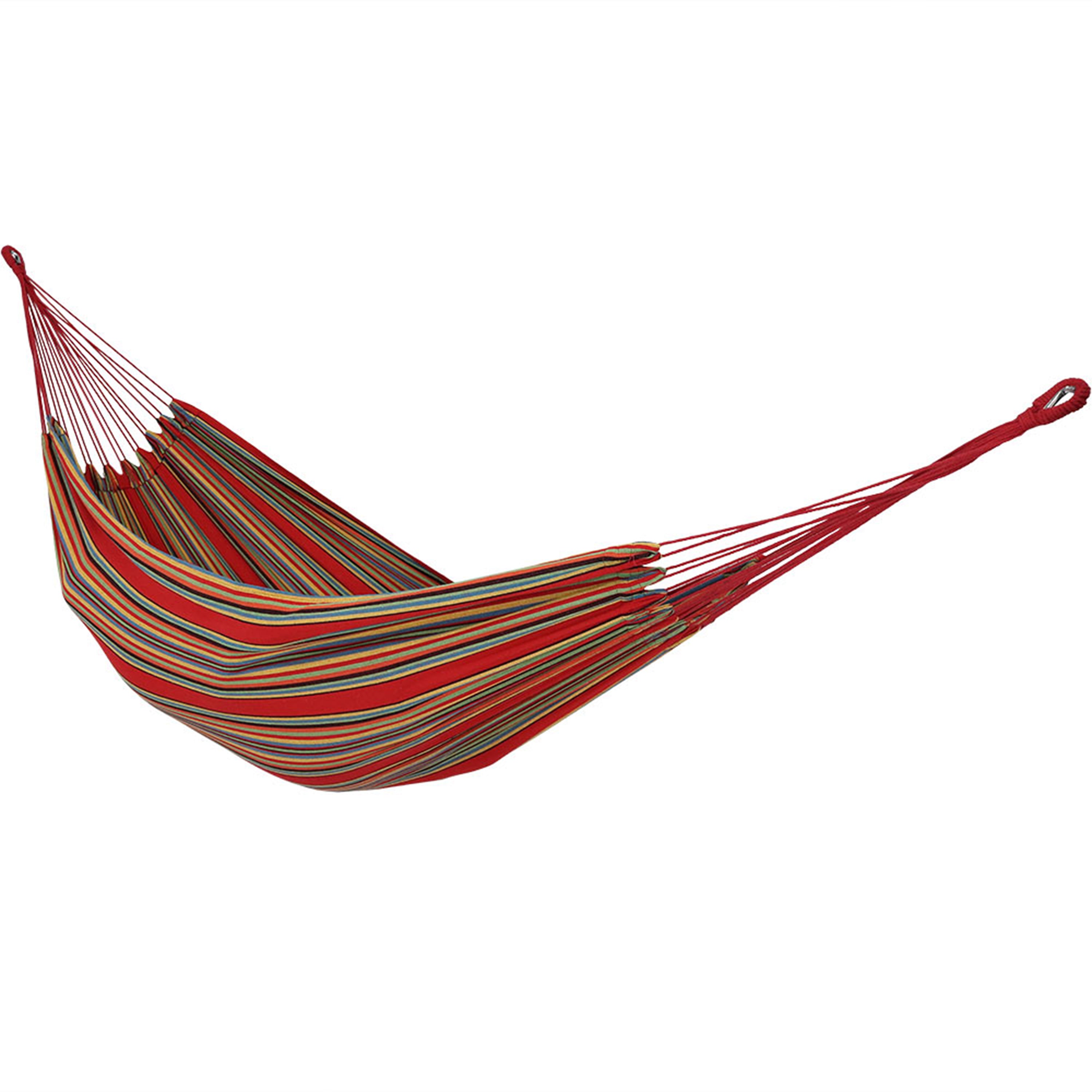 Sunnydaze 2-Person Brazilian Double Hammock with Steel Stand - Portable Outdoor Hammock for Backyard, Camping & Beach Relaxation