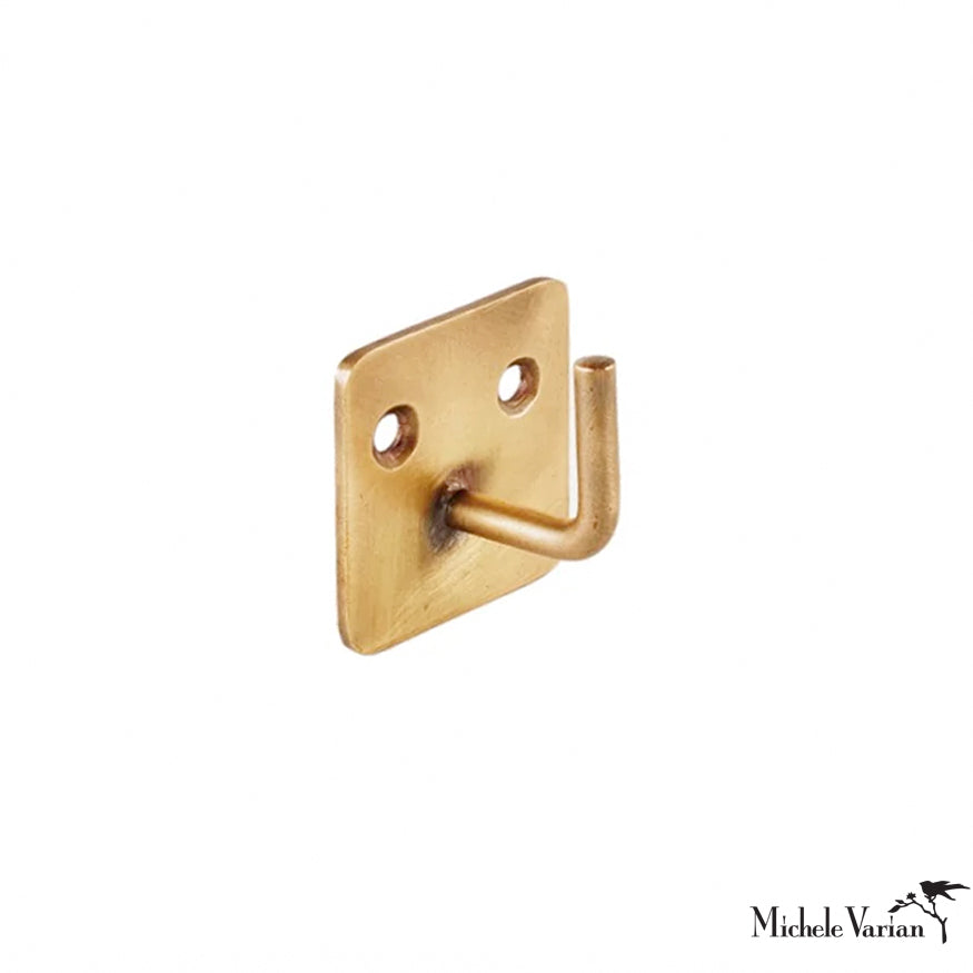 Solid Brass Wall Hook - Heavy Duty Decorative Hooks for Coats, Hats & Keys | Rust-Resistant Home & Office Organization Solution