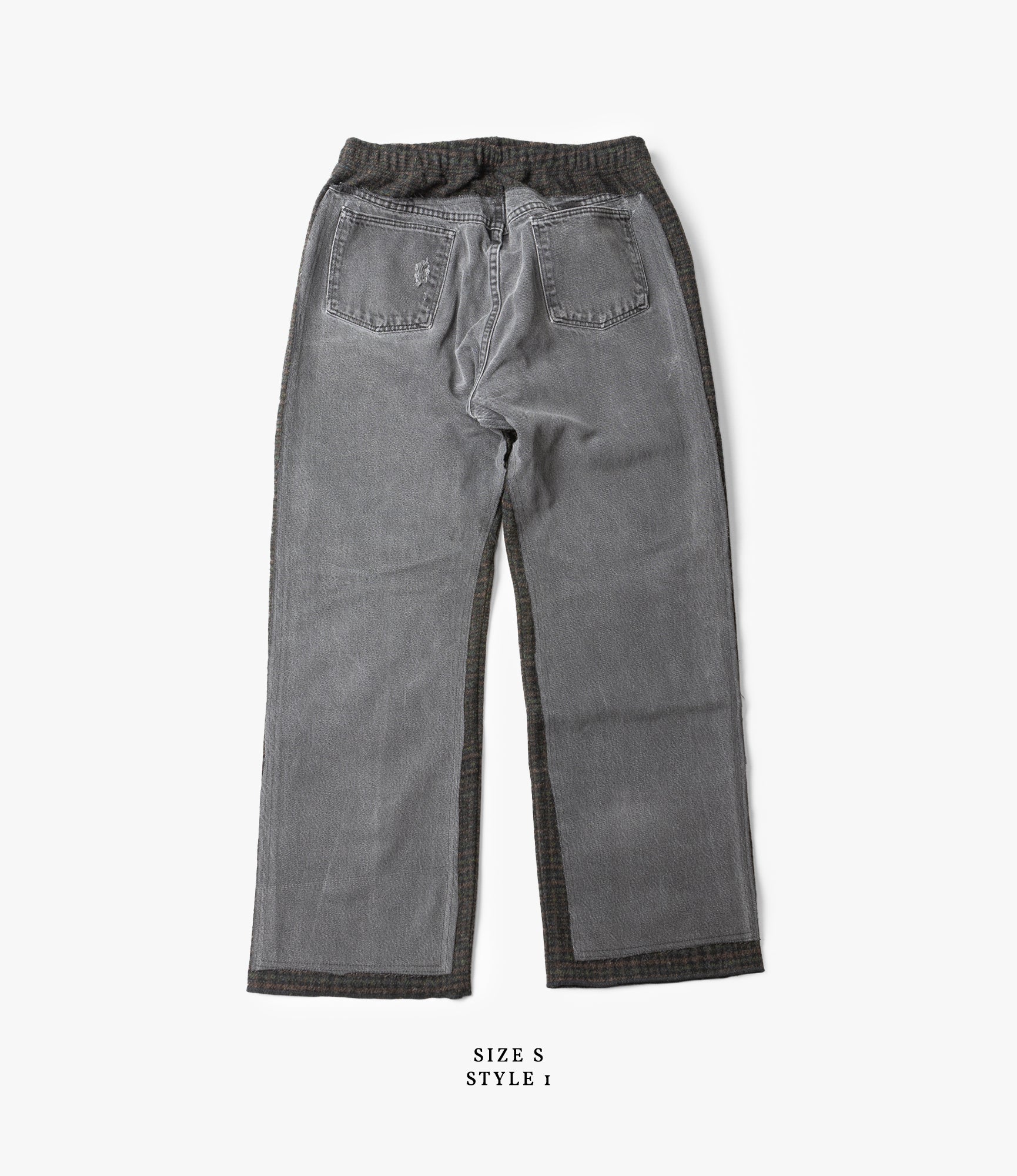 Black Denim & Glen Plaid Wool Covered Pant - Stylish Women's Trousers for Work, Office and Casual Wear