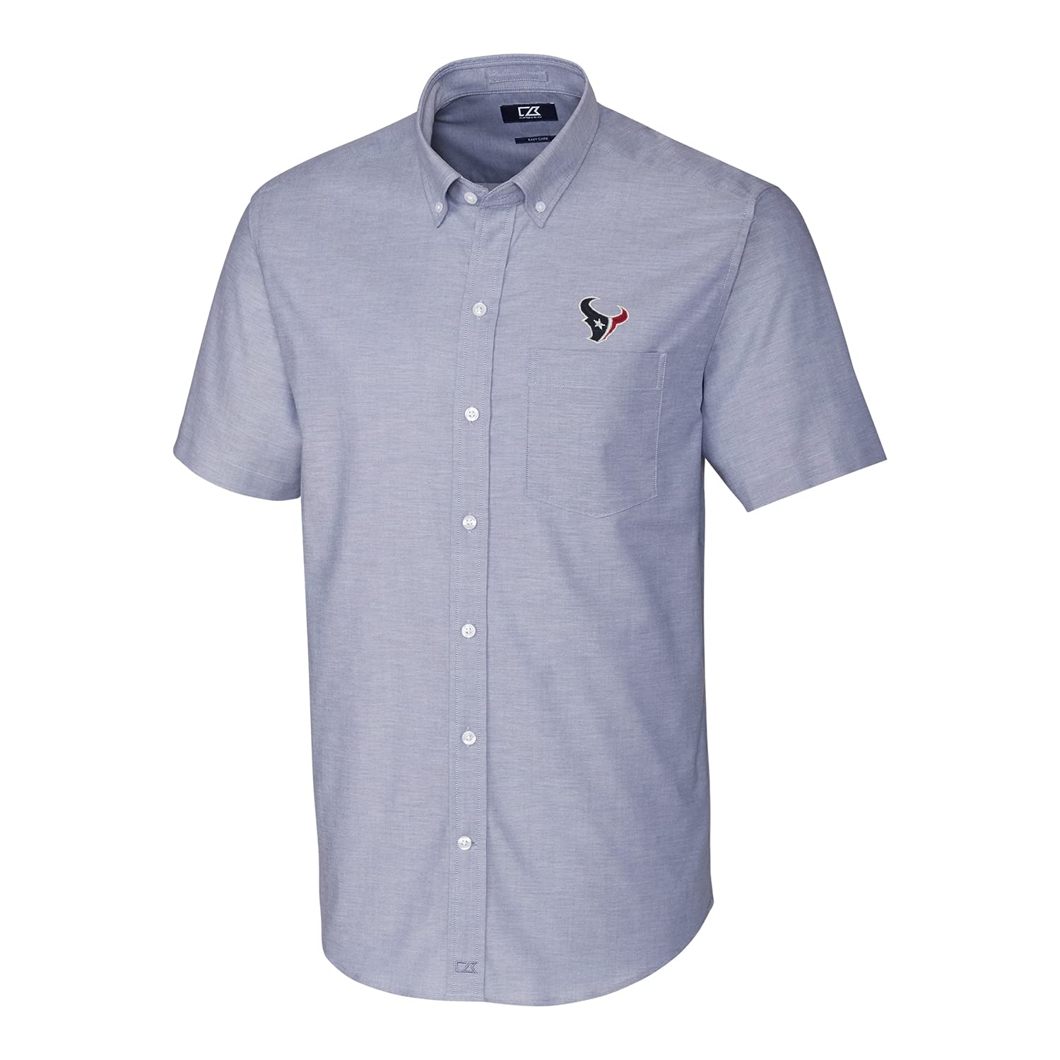 Cutter & Buck Men's NFL Stretch Oxford Short Sleeve Button Down Shirt - Comfortable Woven Casual Wear for Game Day, Office & Outdoor Activities